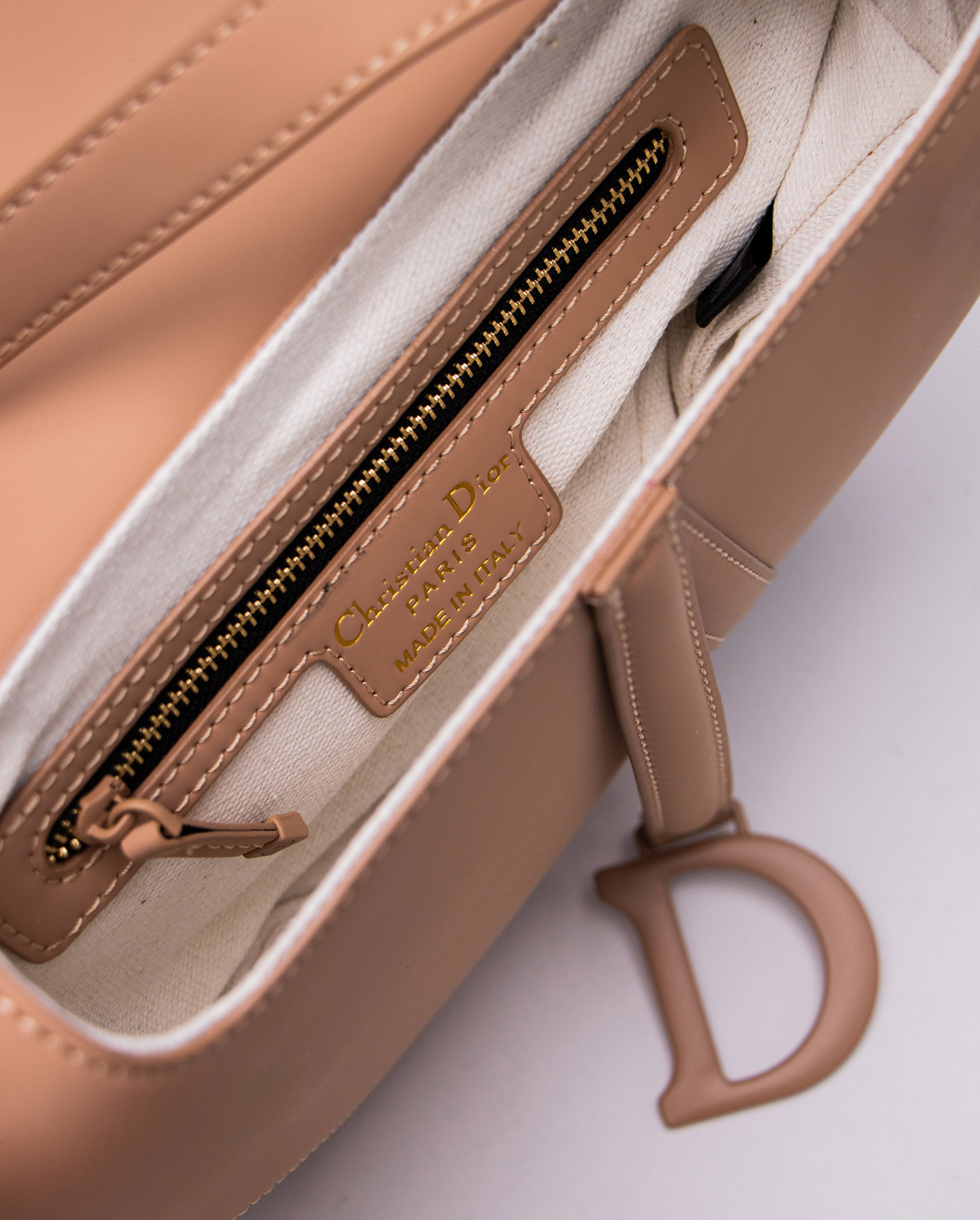 Christian Dior Ultra Matte Calfskin Saddle Bag Beige - 5