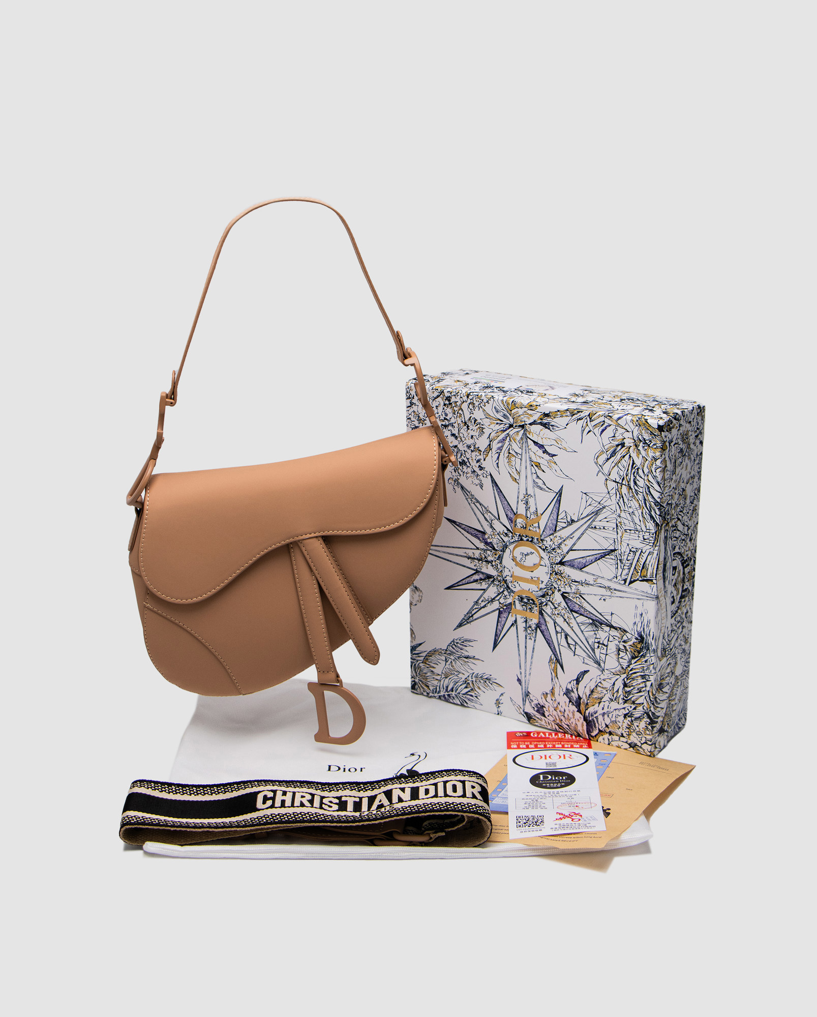 Christian Dior Ultra Matte Calfskin Saddle Bag Beige - 6