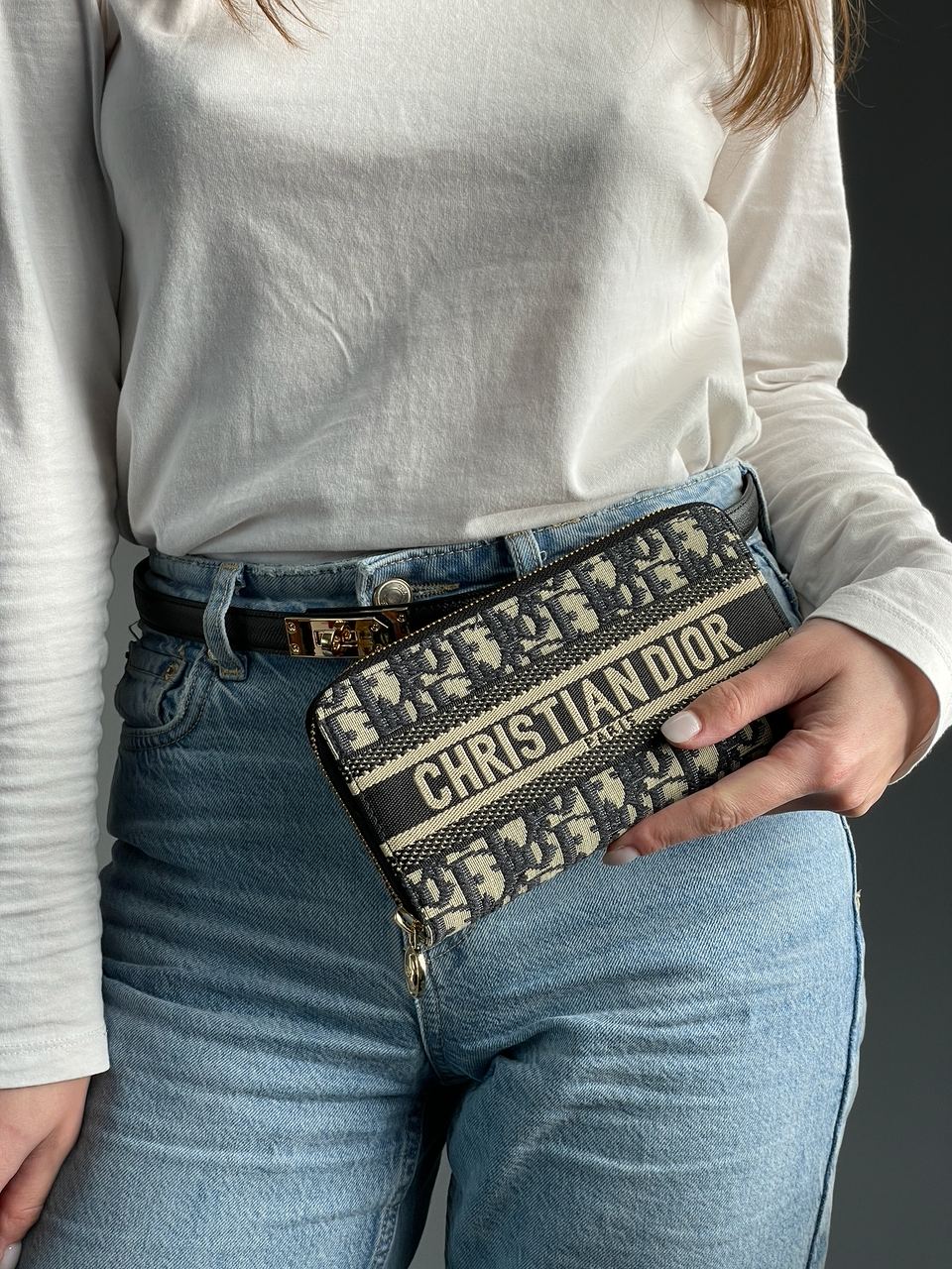 Christian Dior Wallet Blue Oblique Jacquard Blue - 3