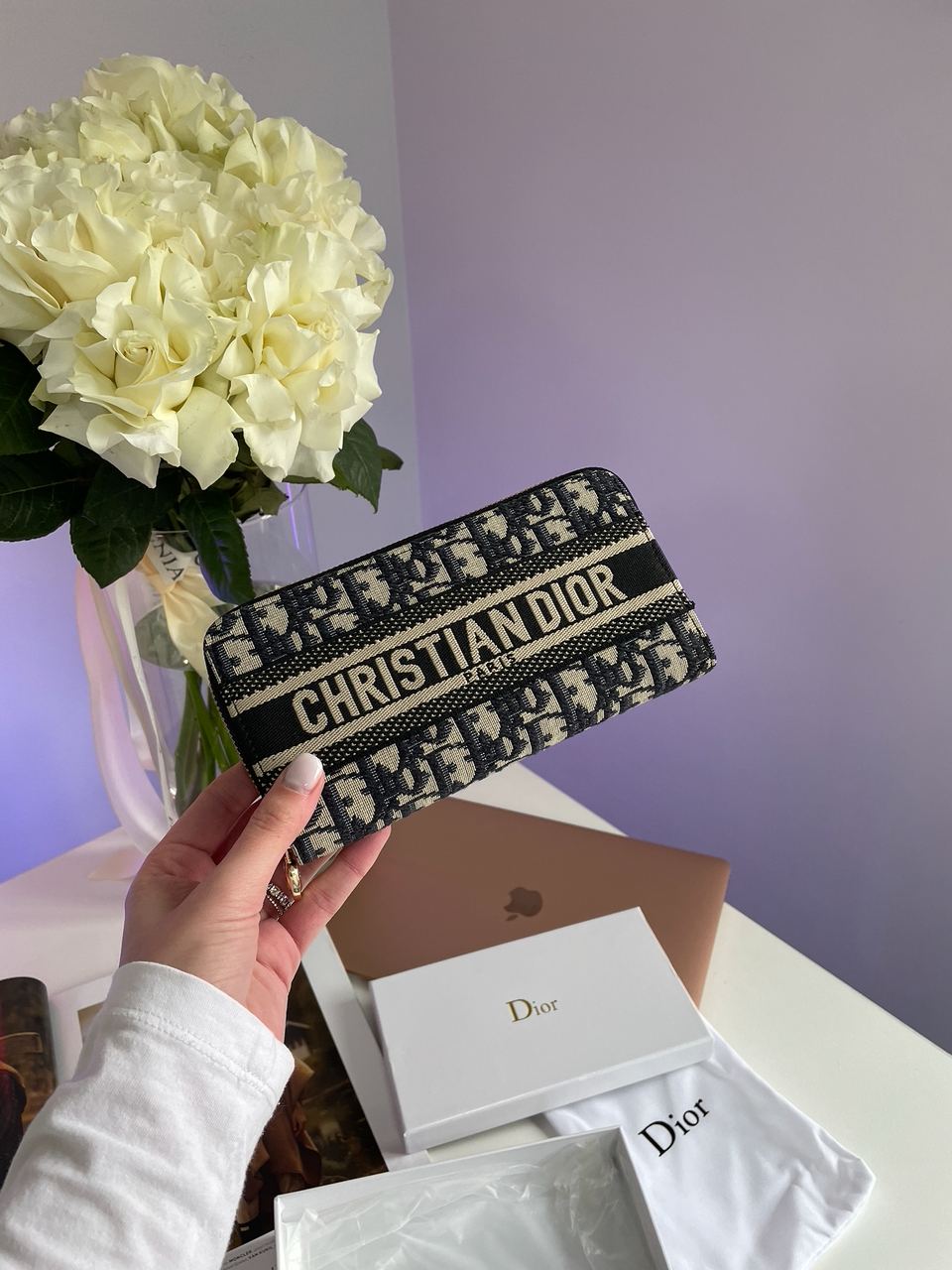 Christian Dior Wallet Blue Oblique Jacquard Blue - 4