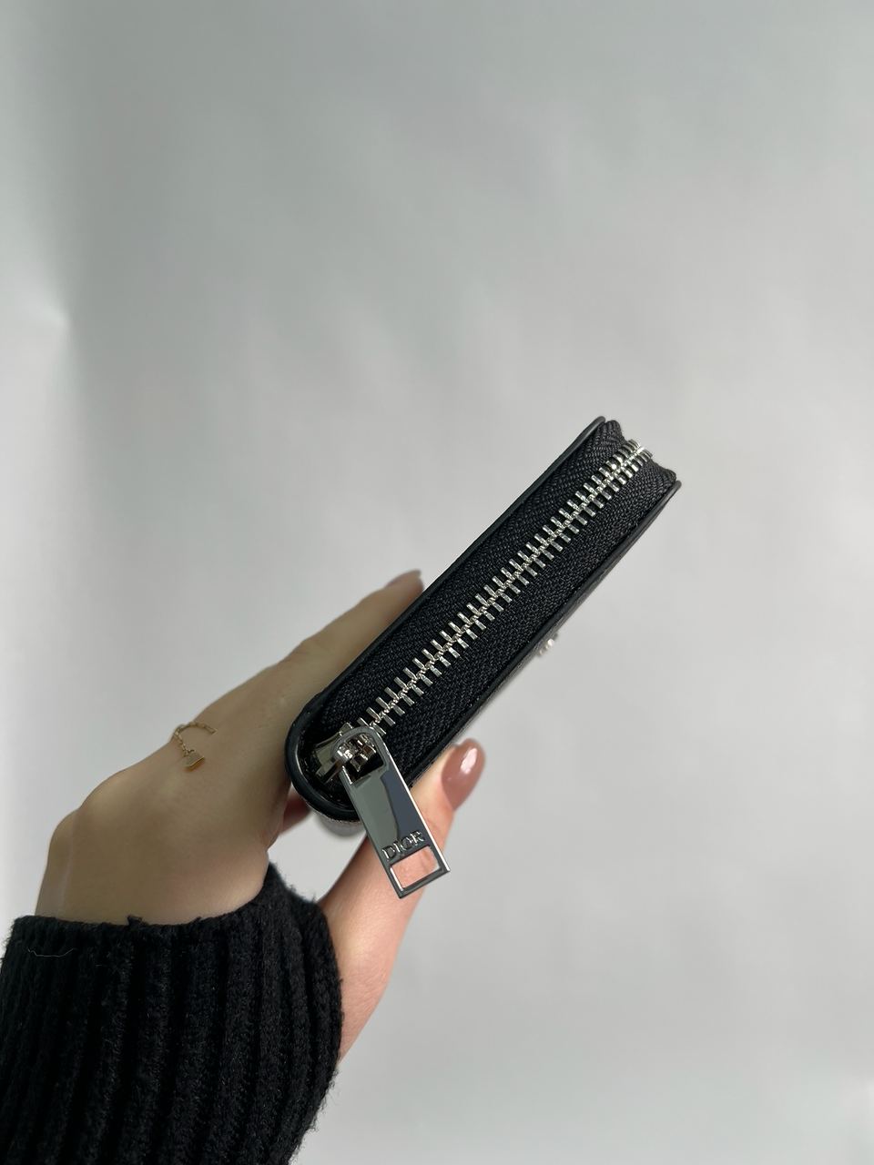 Christian Dior Zipped Long Wallet Grey Diamond Canvas - 11