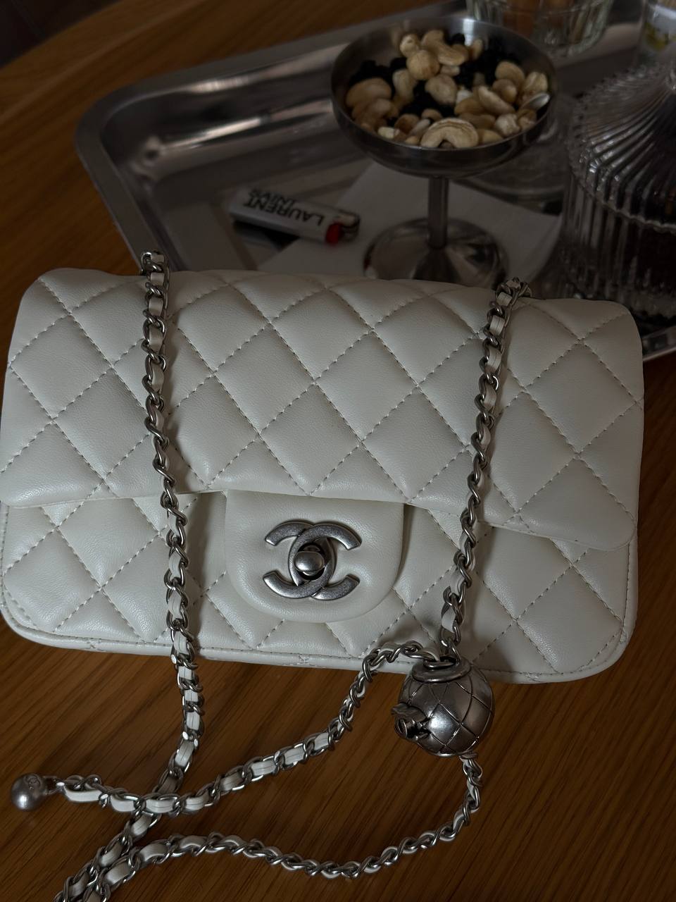 Classic 1.55 Small Single Flap in Milk/Silver - 3