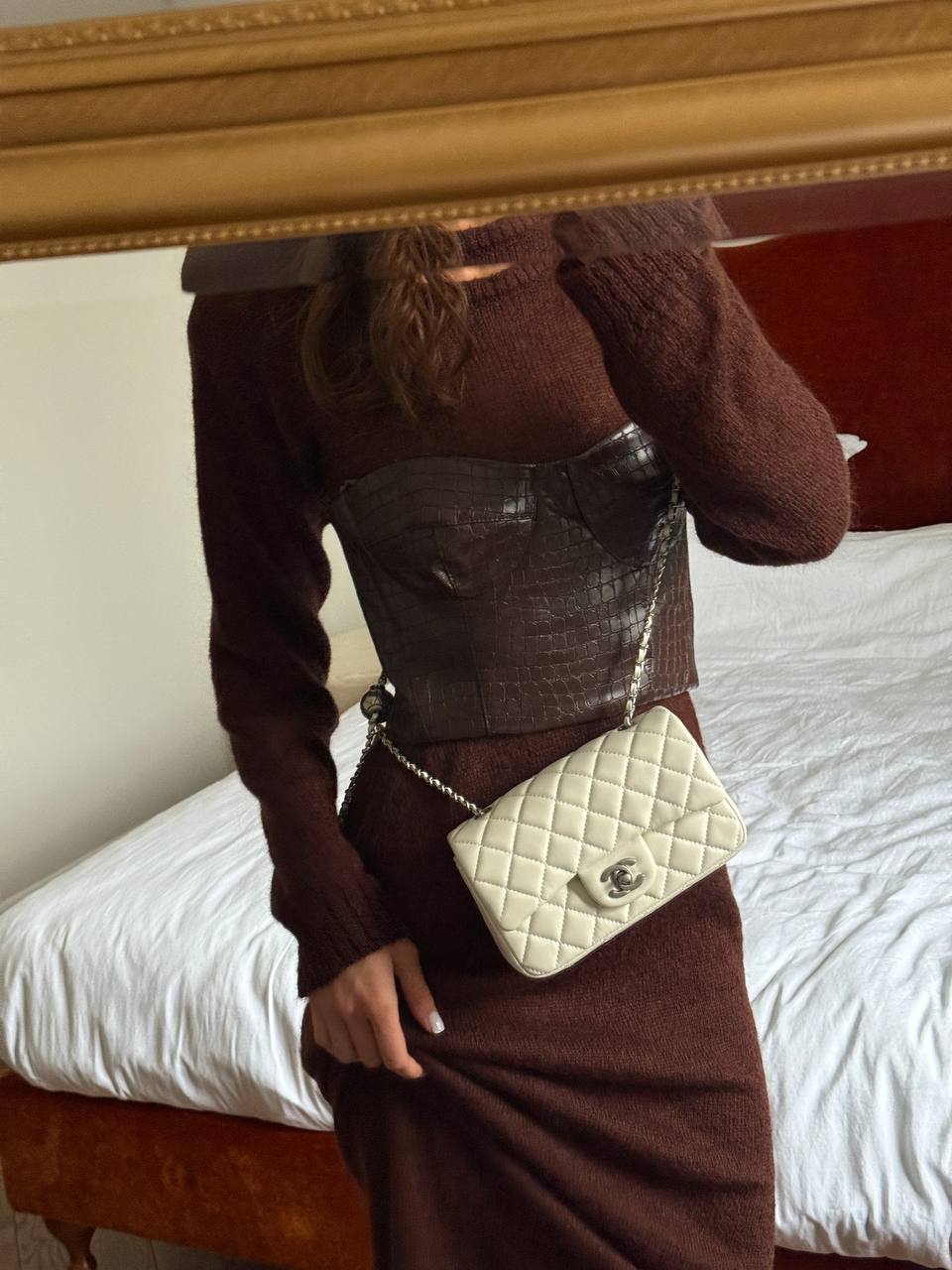 Classic 1.55 Small Single Flap in Milk/Silver - 5