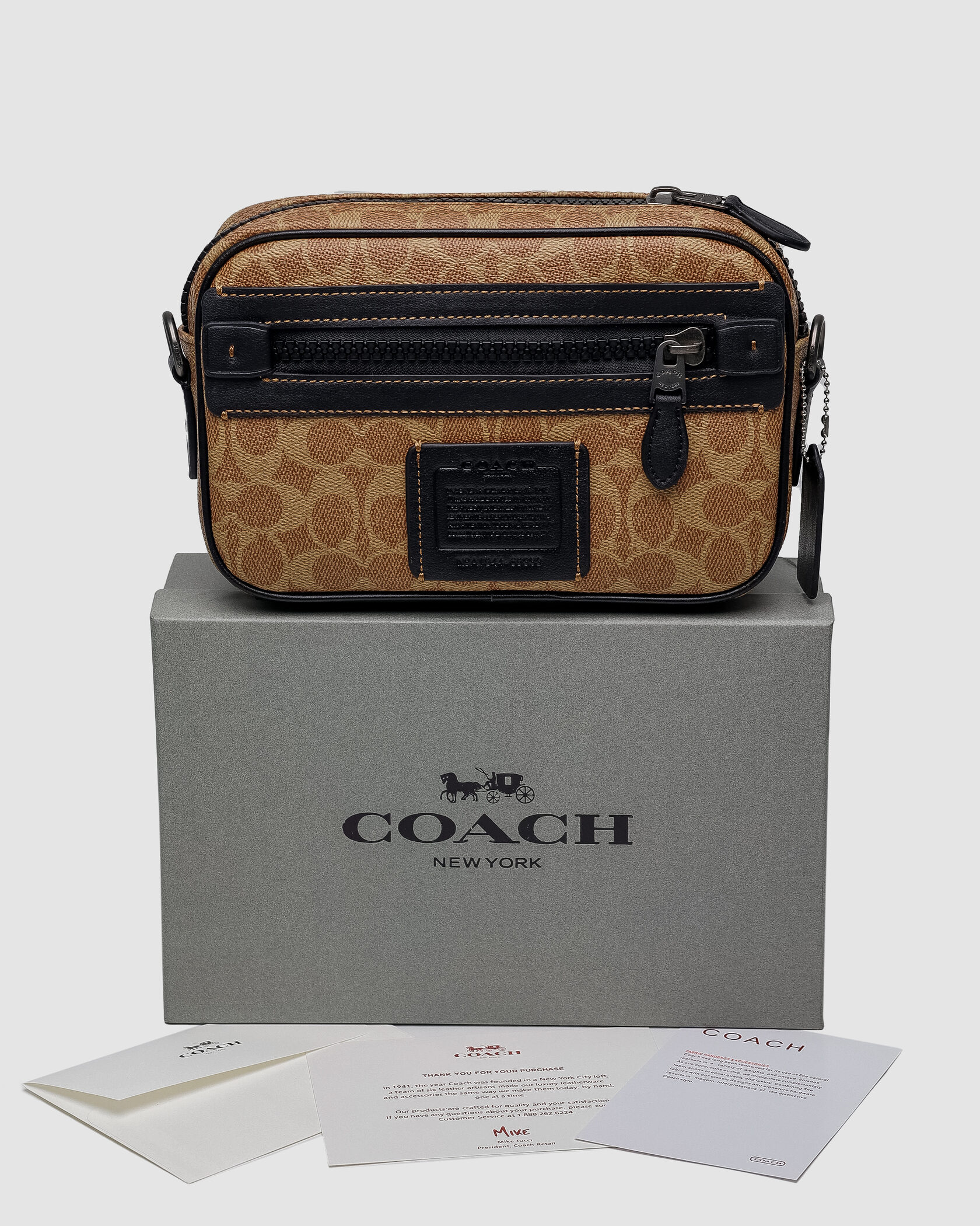 Coach Academy Crossbody Signature Canvas Beige - 2