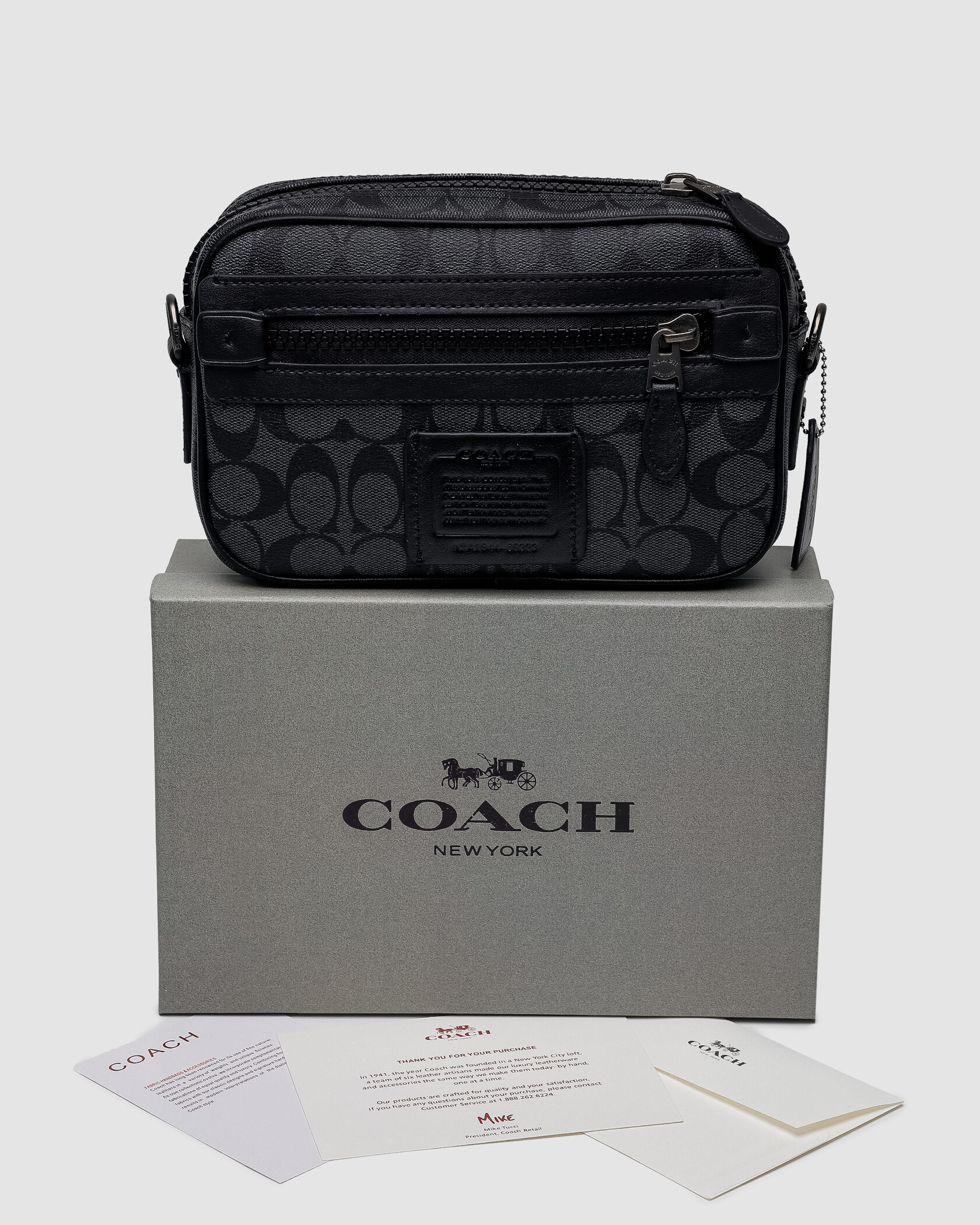 Coach Academy Crossbody Signature Canvas Blue - 2