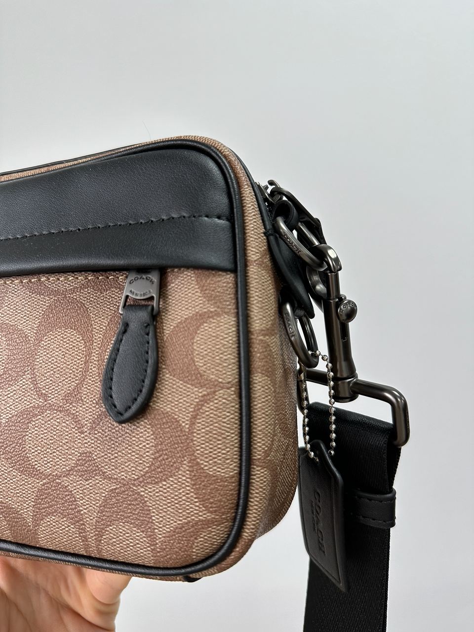 Coach Academy Crossbody Signature Canvas Khaki - 10