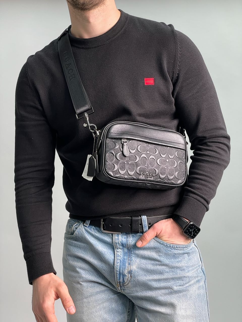 Coach Academy Crossbody Signature Leather Black - 4