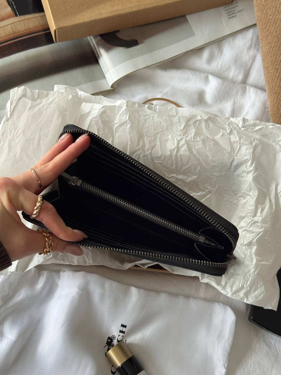 Coach Accordion Wallet In Signature Beige - 10