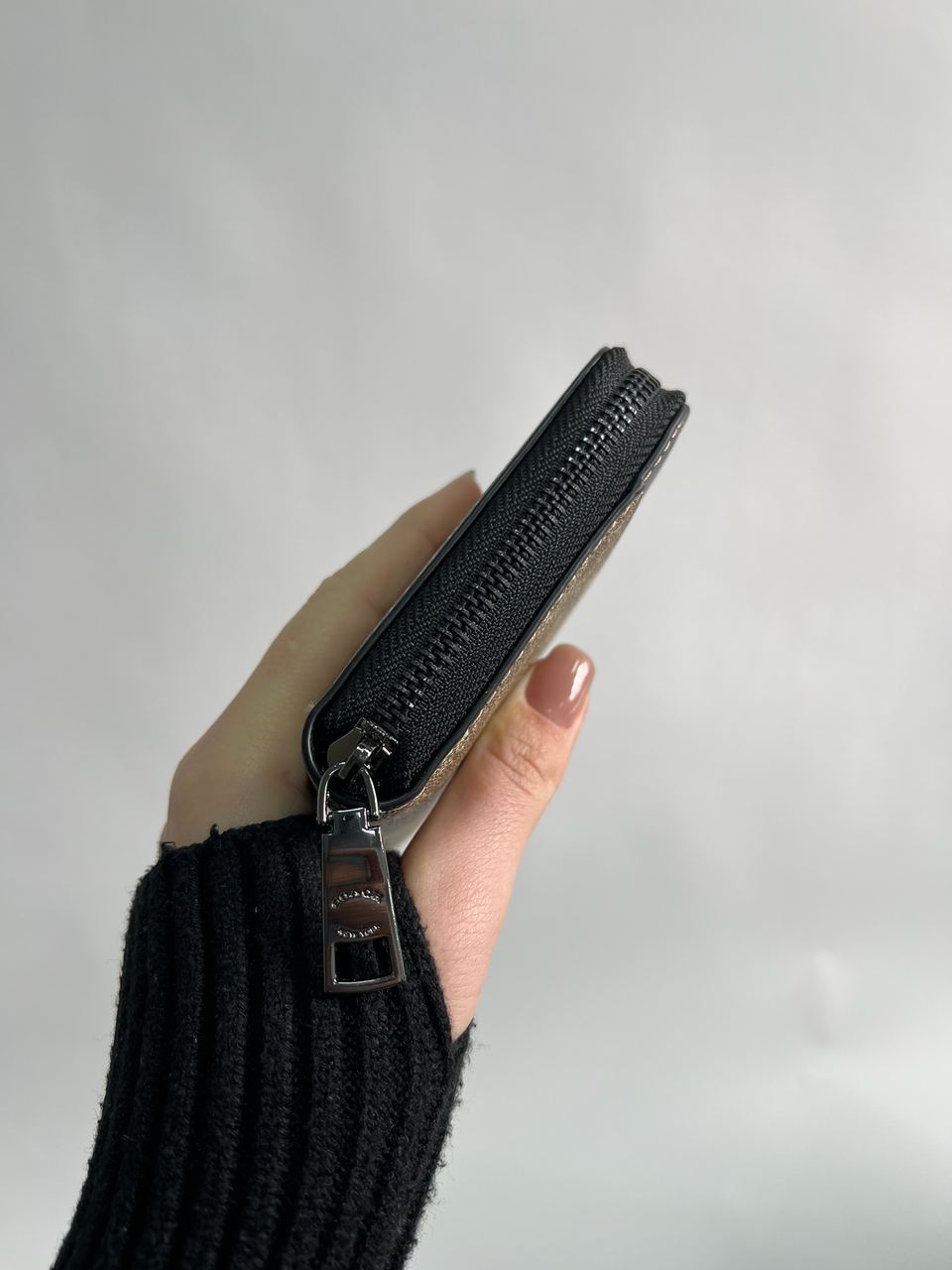 Coach Accordion Wallet In Signature Beige - 12