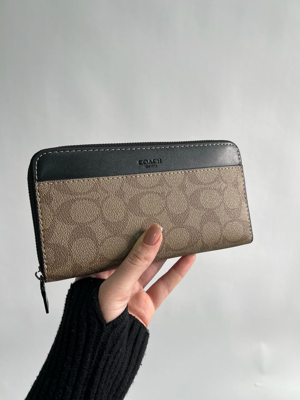 Coach Accordion Wallet In Signature Beige - 7