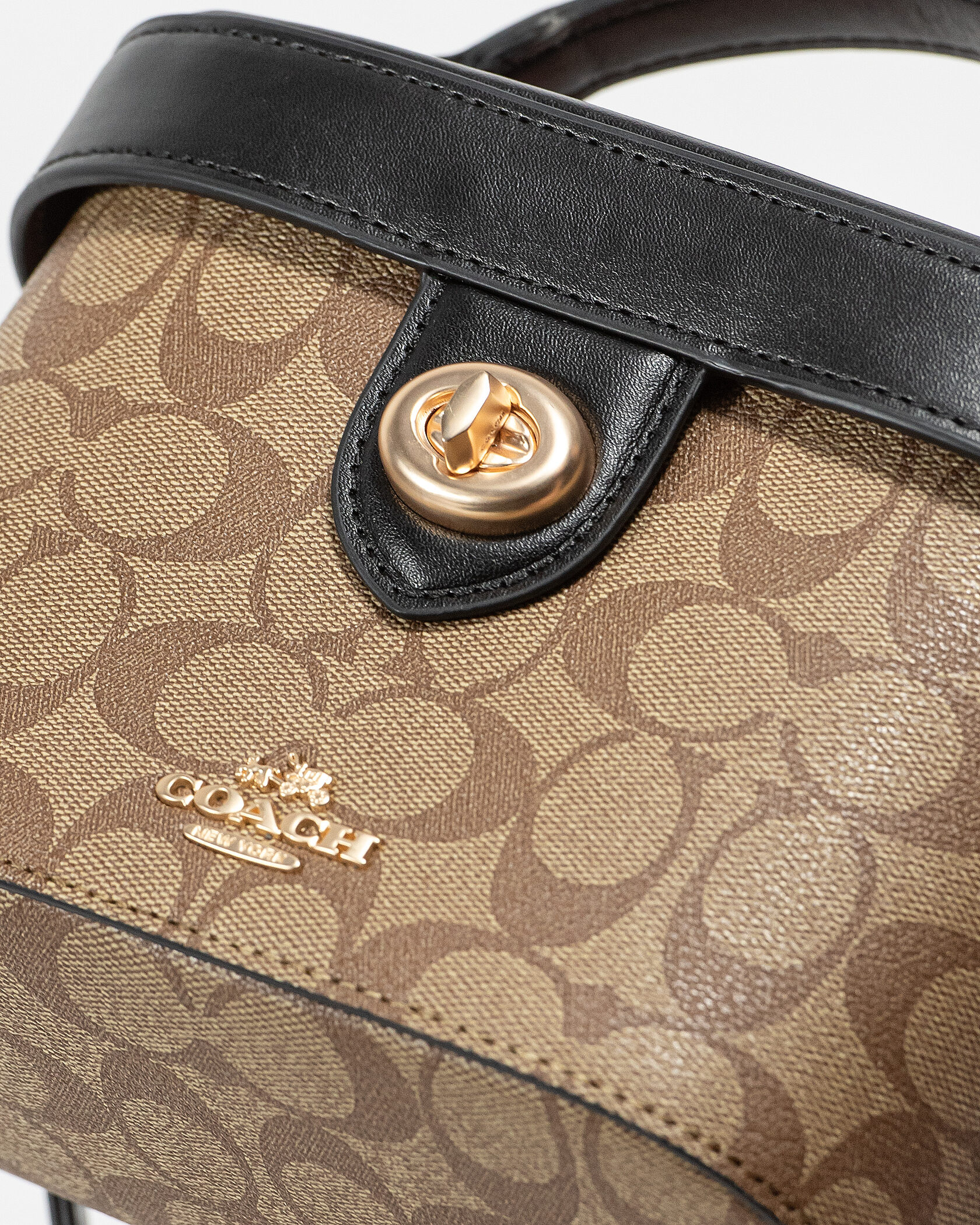 Coach Alie Small Camera Crossbody Bag in Signature Canvas Tan/Black - 9