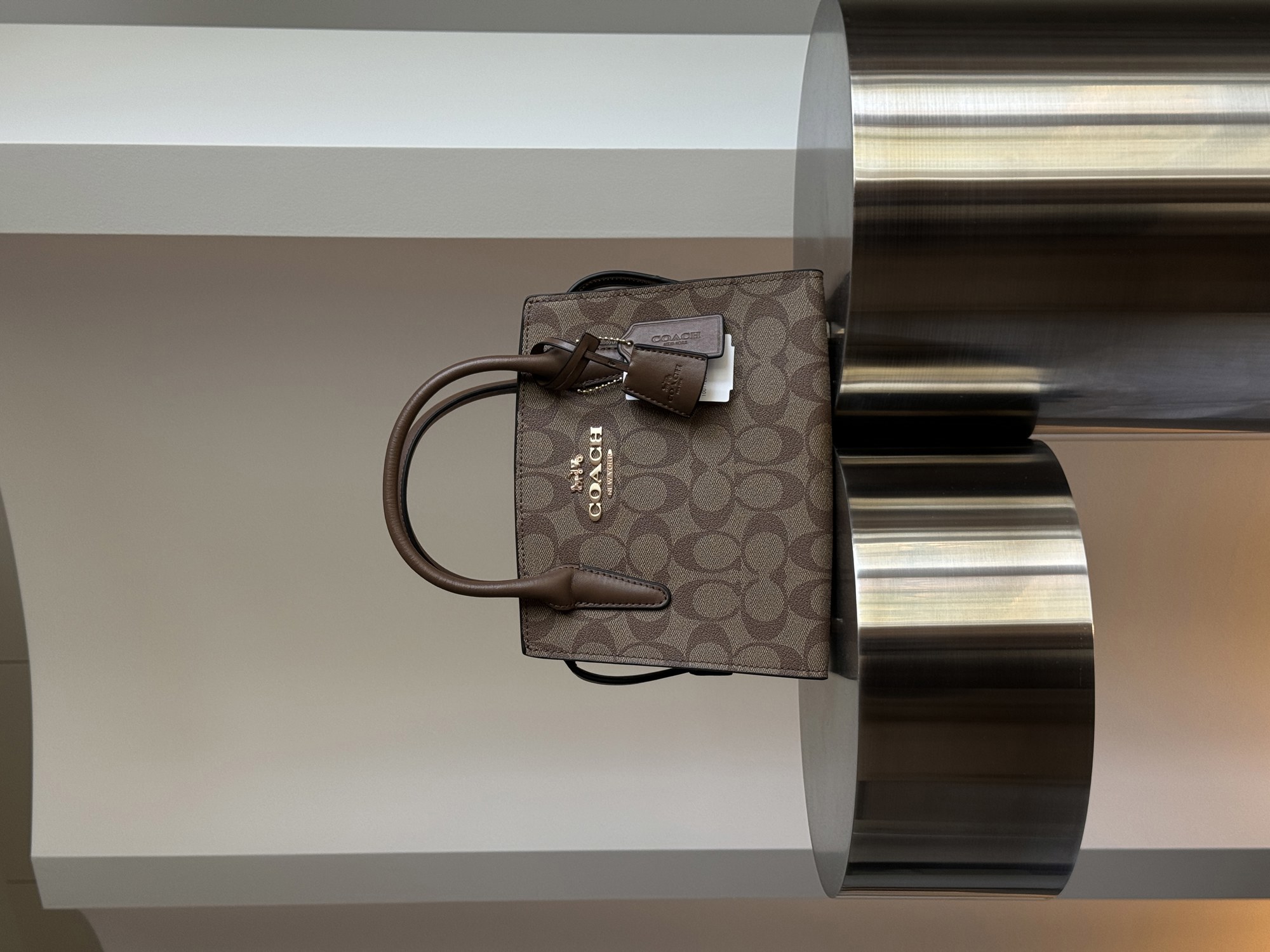 Coach Andrea Carryall In Signature Canvas Beige - 8