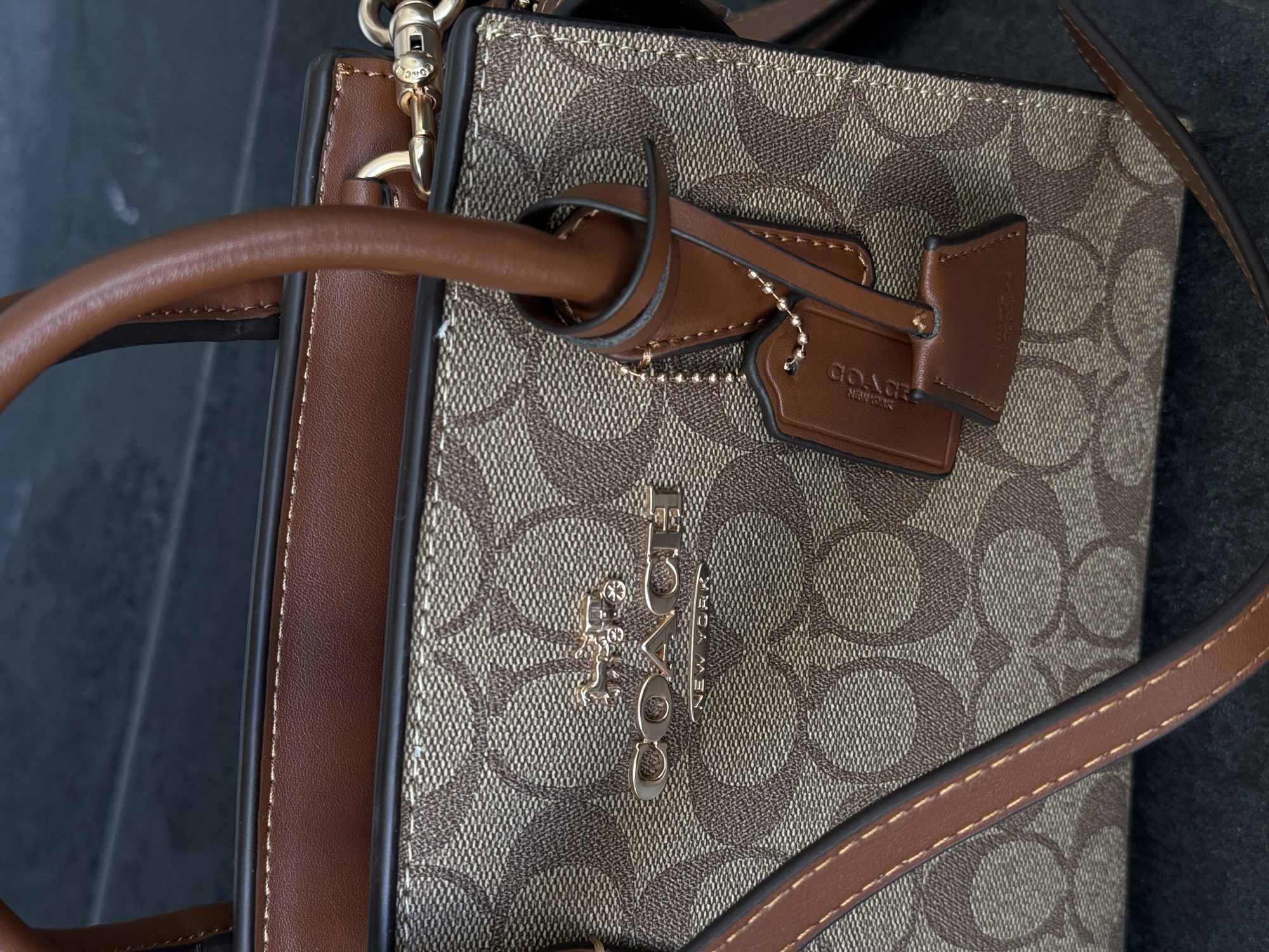 Coach Andrea Carryall In Signature Canvas Brown/Beige [оригінальн - 13