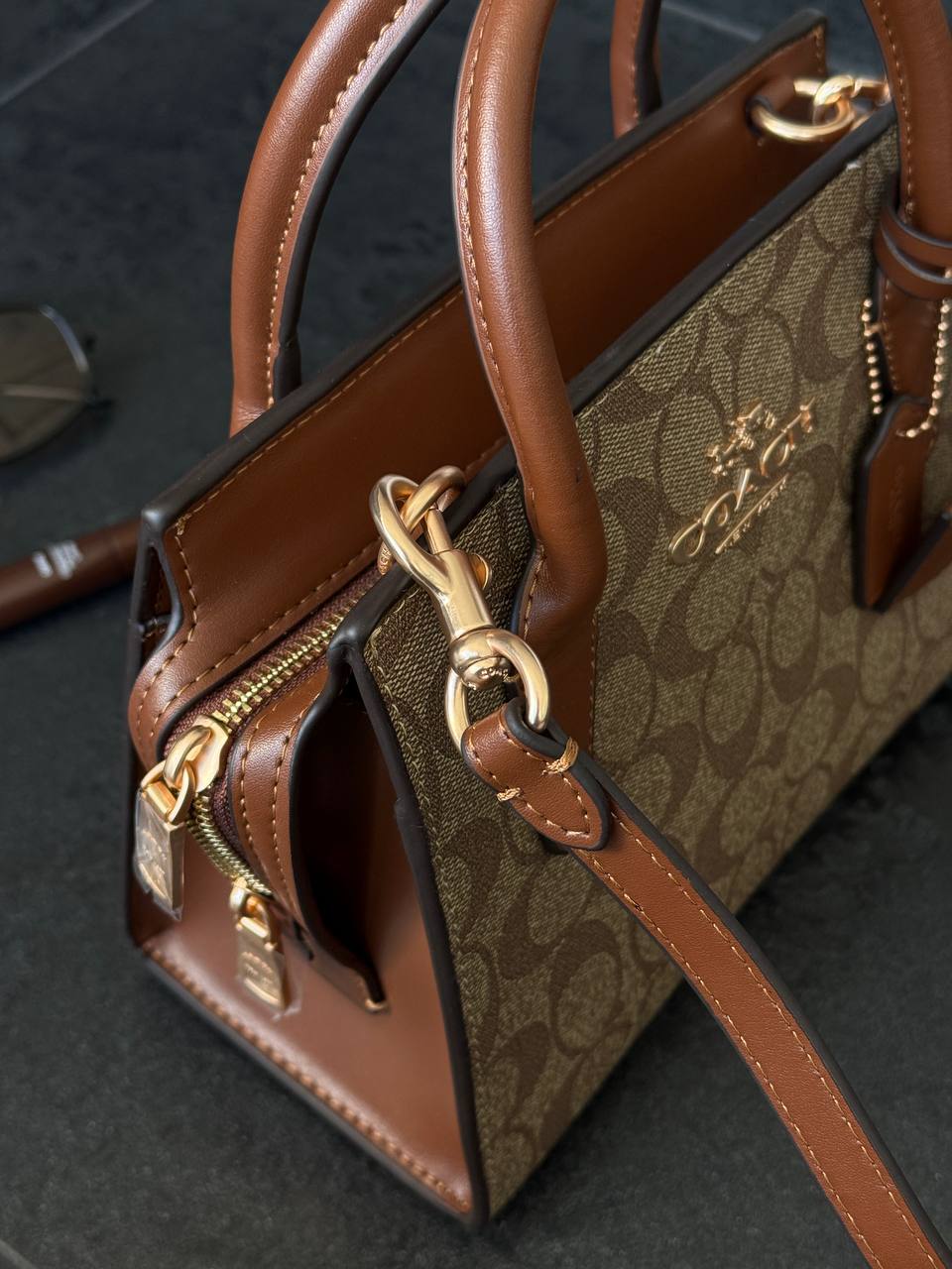 Coach Andrea Carryall In Signature Canvas Brown/Beige - 9