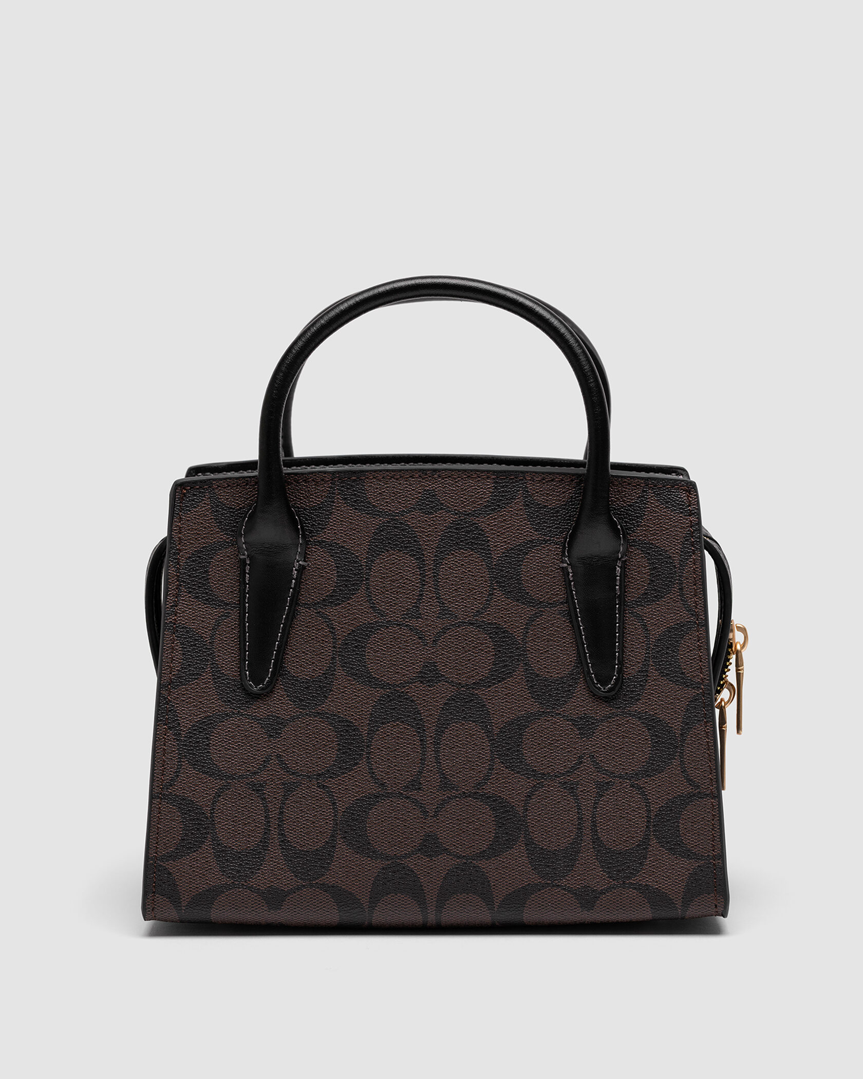 Coach Andrea Carryall In Signature Canvas Brown Black - 3