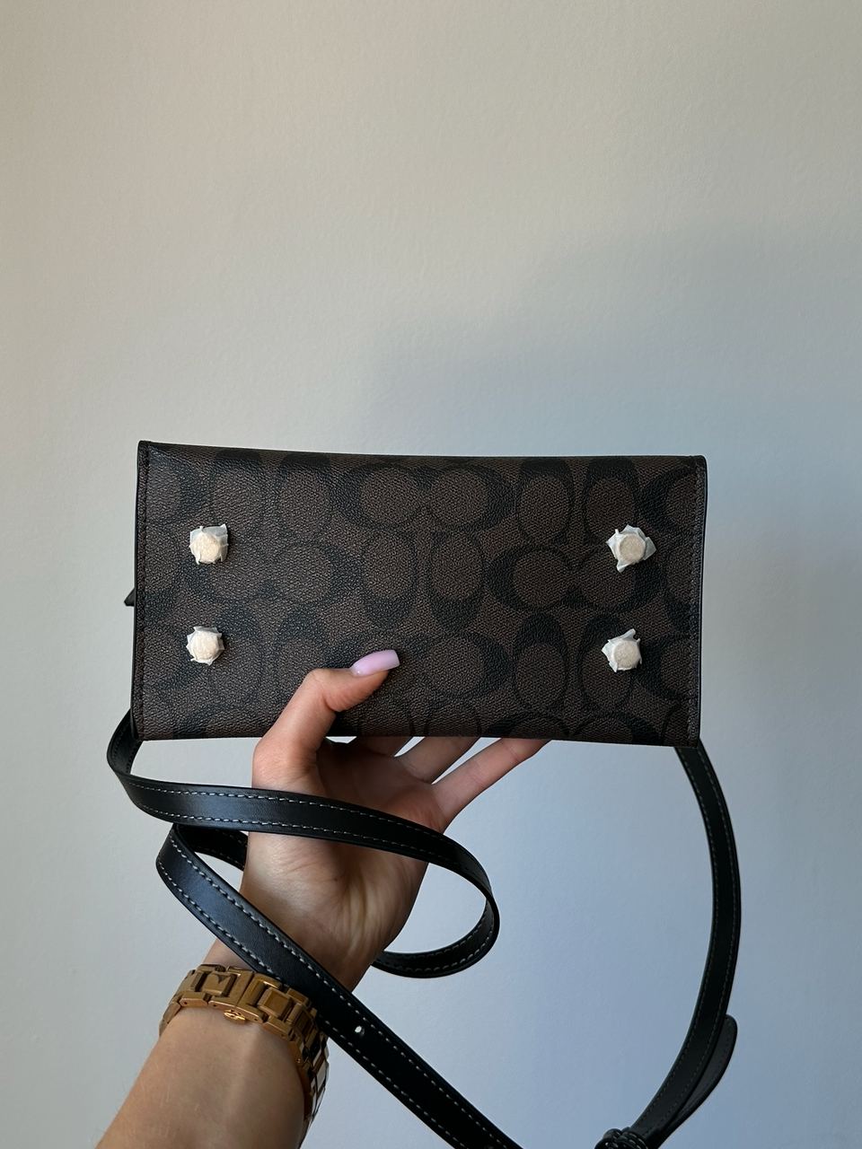 Coach Andrea Carryall In Signature Canvas Brown Black - 9