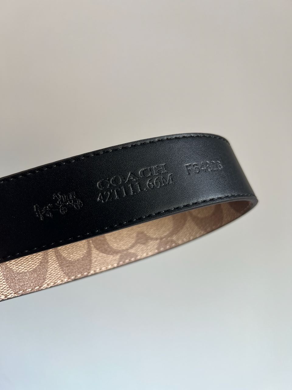 Coach Belt Kit Beige Canvas/Black Fittings - 13