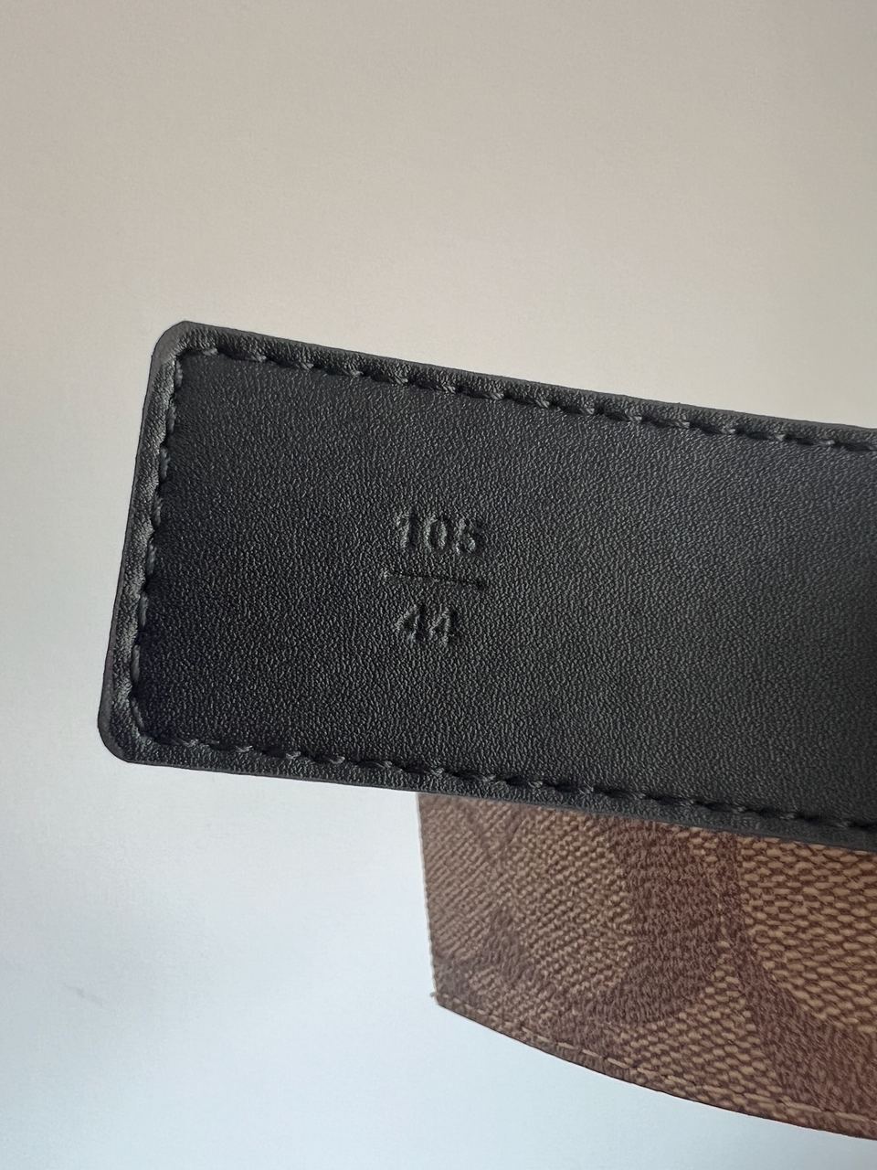 Coach Belt Kit Beige Canvas/Black Fittings - 15