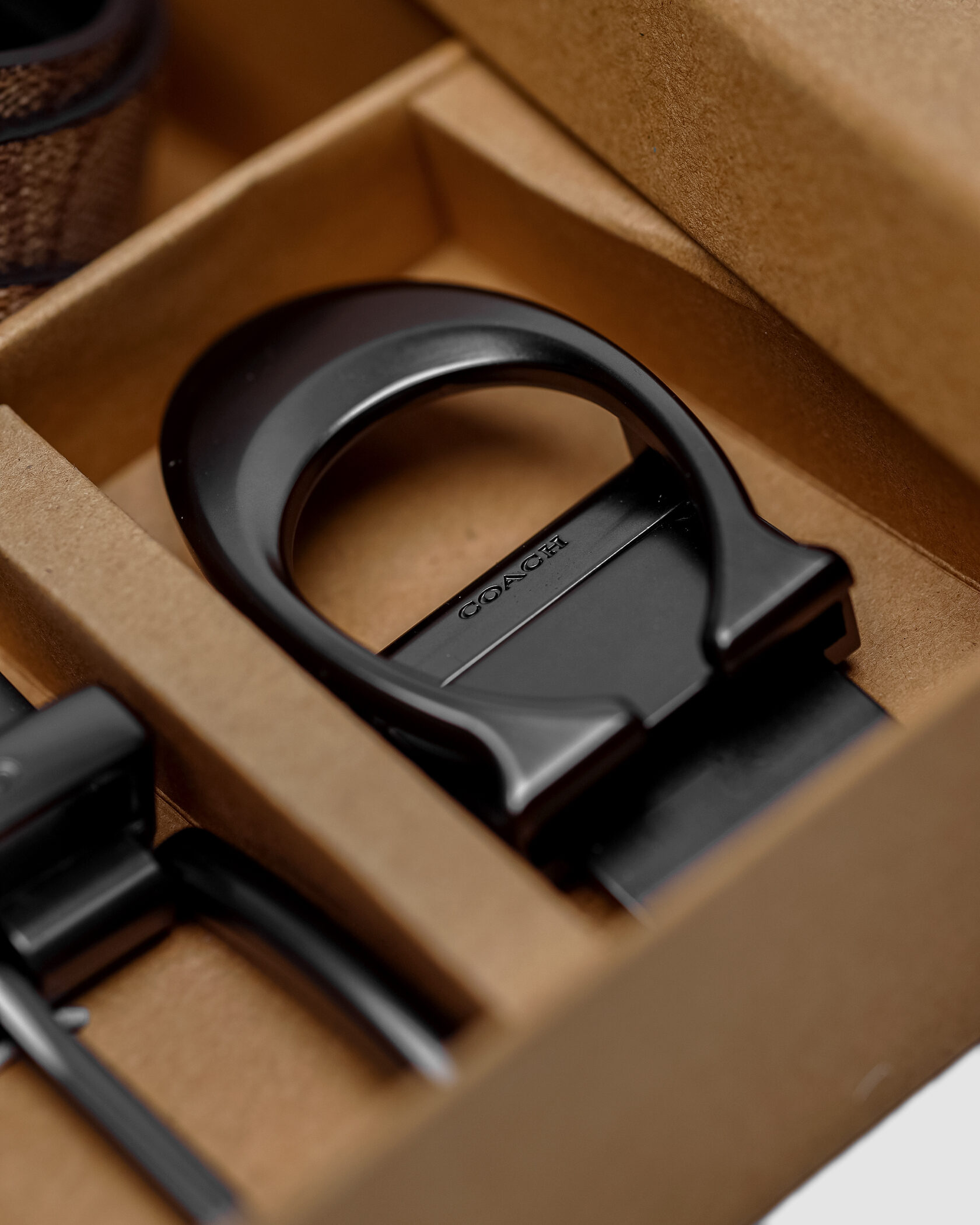 Coach Belt Kit Beige Canvas/Black Fittings - 3