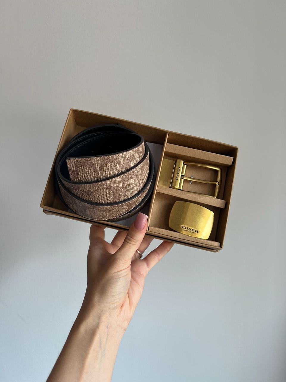 Coach Belt Kit Beige Canvas/Gold Fittings - 6