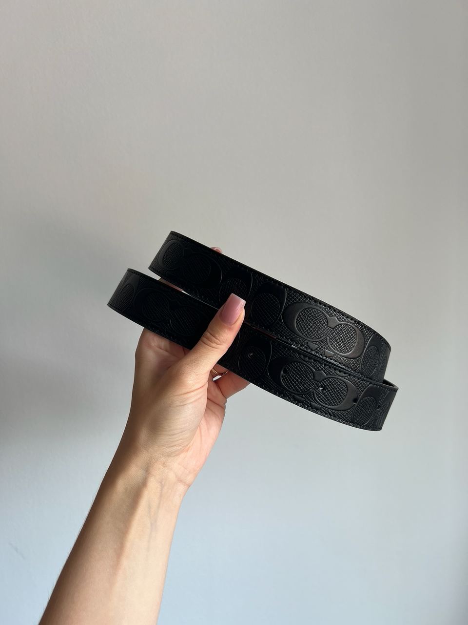 Coach Belt Kit Black Leather/Black Fittings - 12