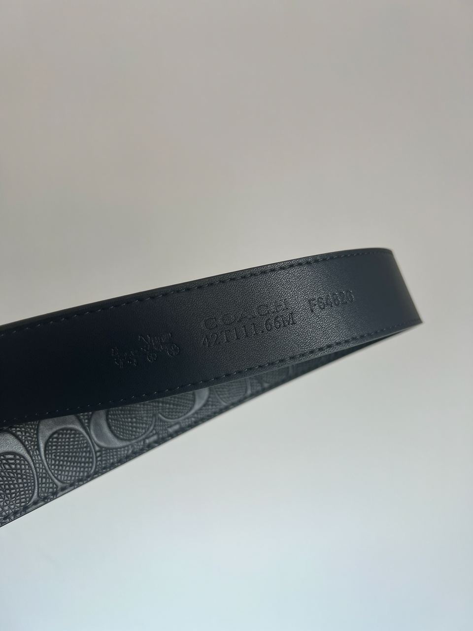 Coach Belt Kit Black Leather/Silver Fittings - 14