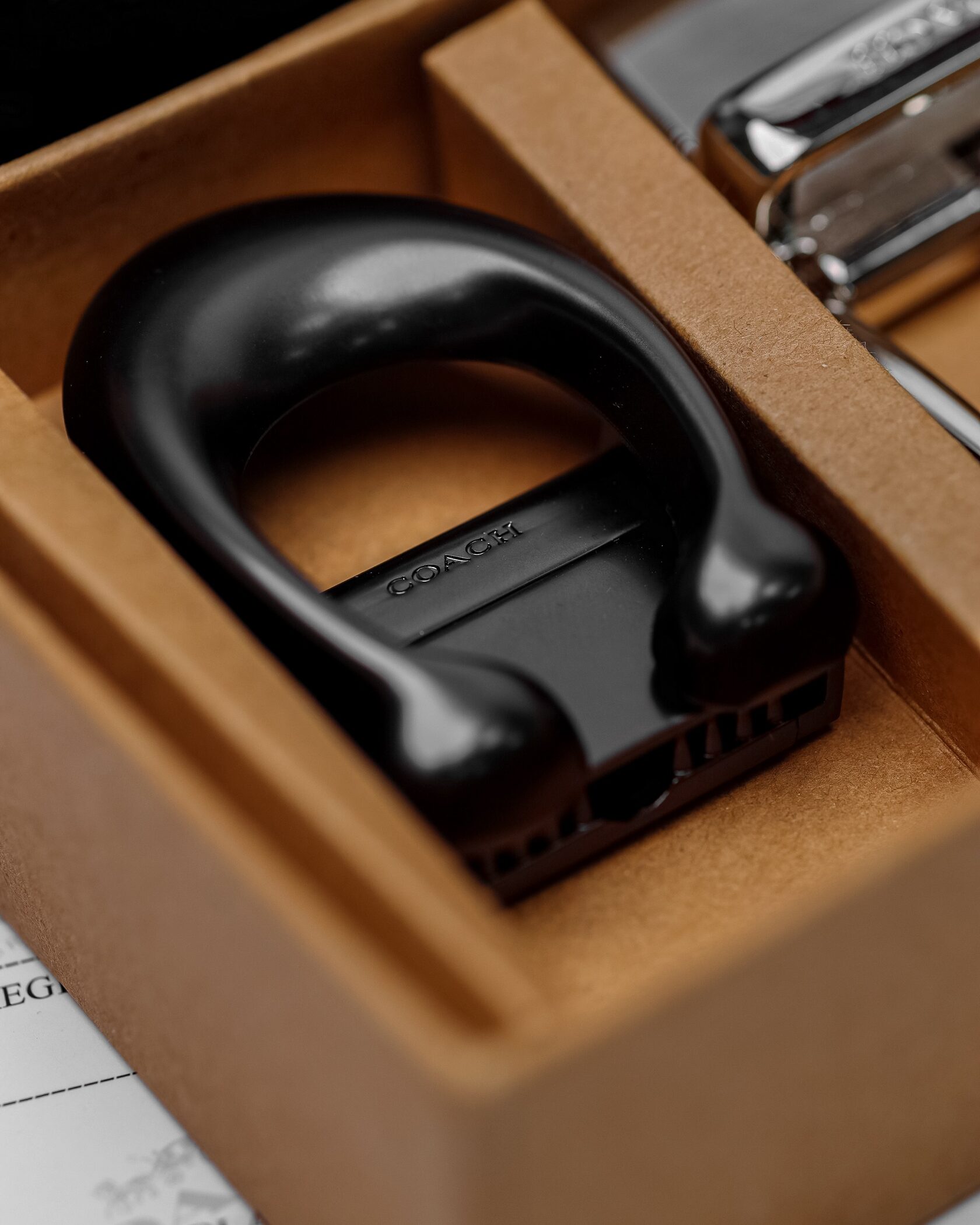 Coach Belt Kit Black Leather/Silver Fittings - 3