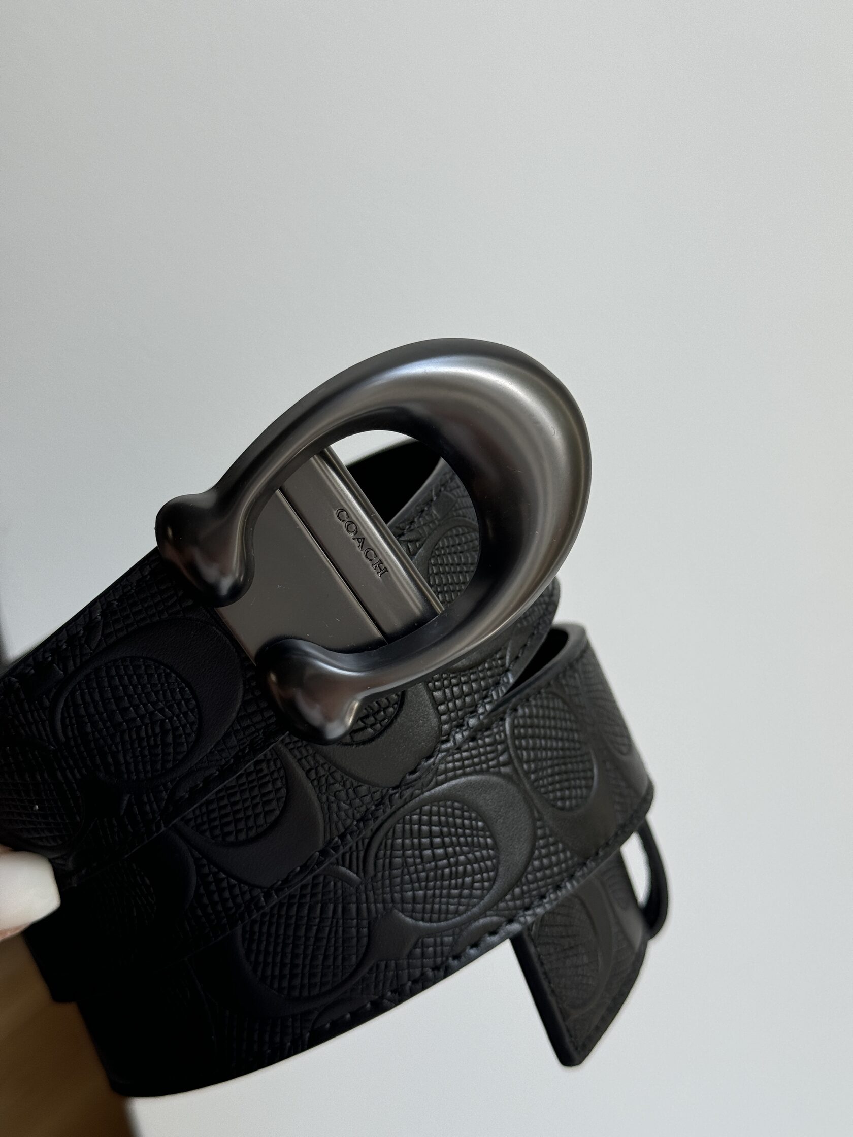 Coach Belt Kit Black Leather/Silver Fittings - 8