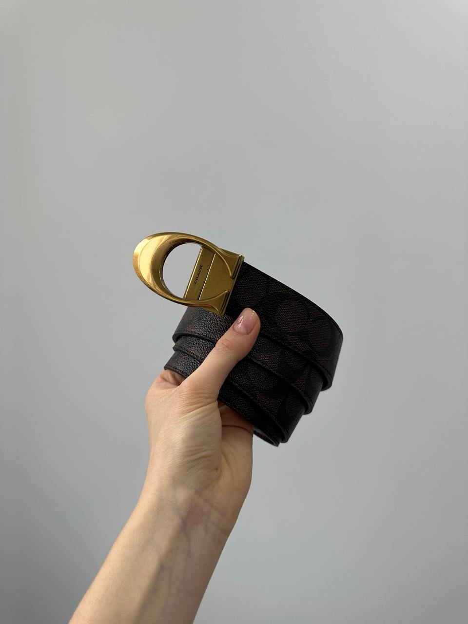 Coach Belt Kit Brown Canvas/Gold Fittings - 15