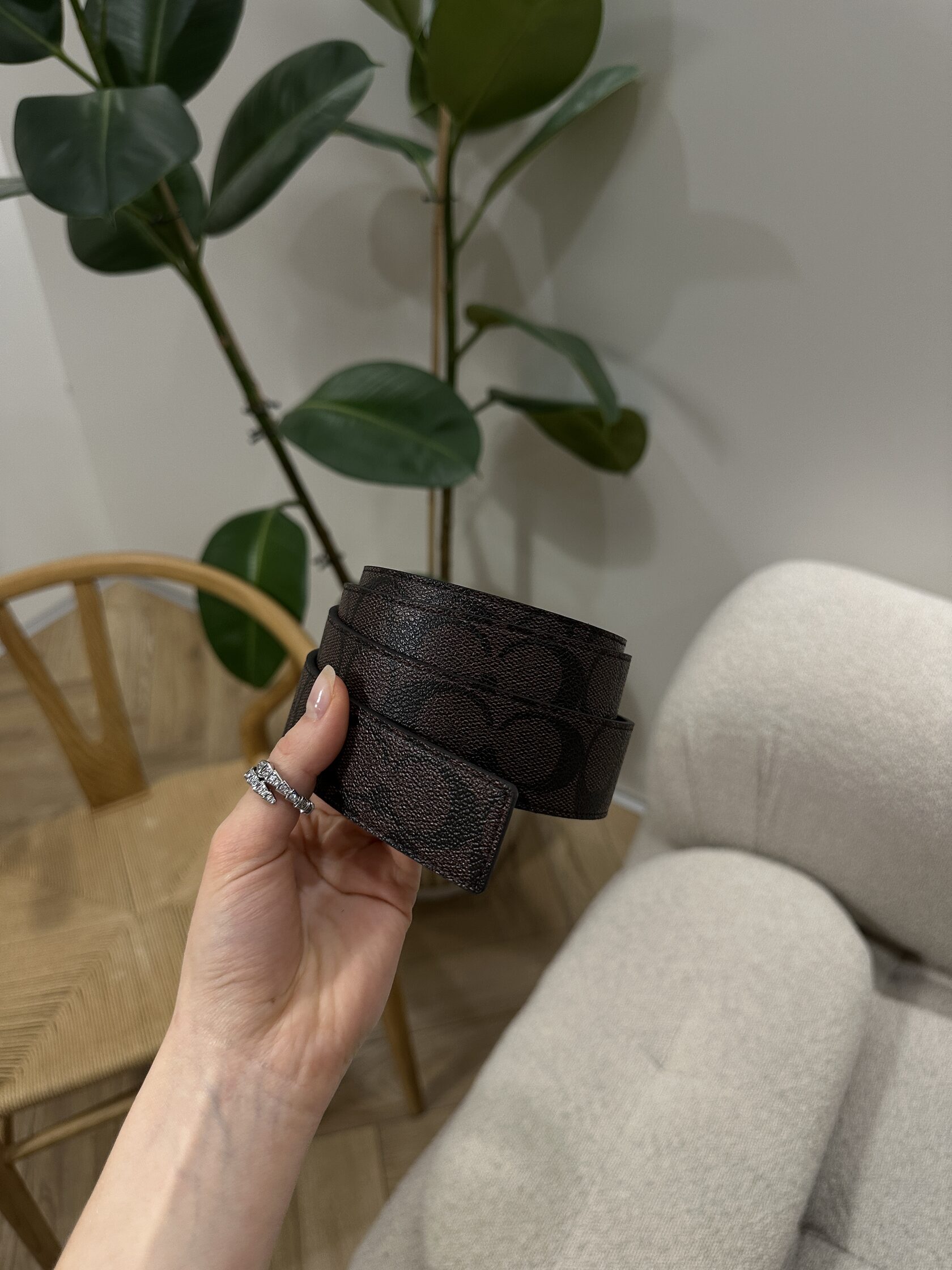 Coach Belt Kit Brown Canvas/Gold Fittings - 8