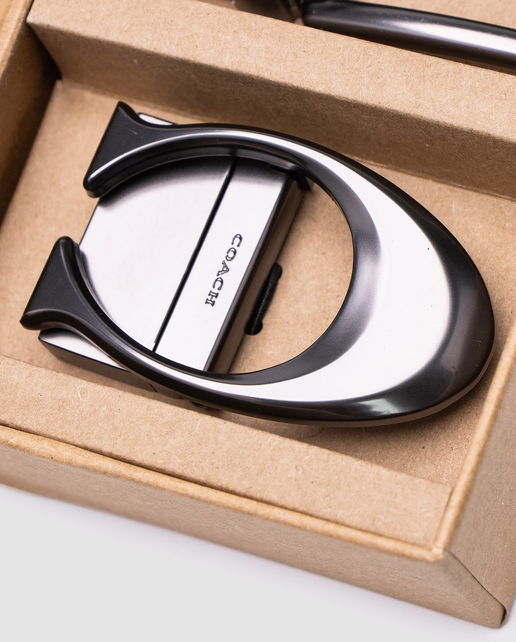 Coach Belt Kit Grey Canvas/Black Fittings - 10