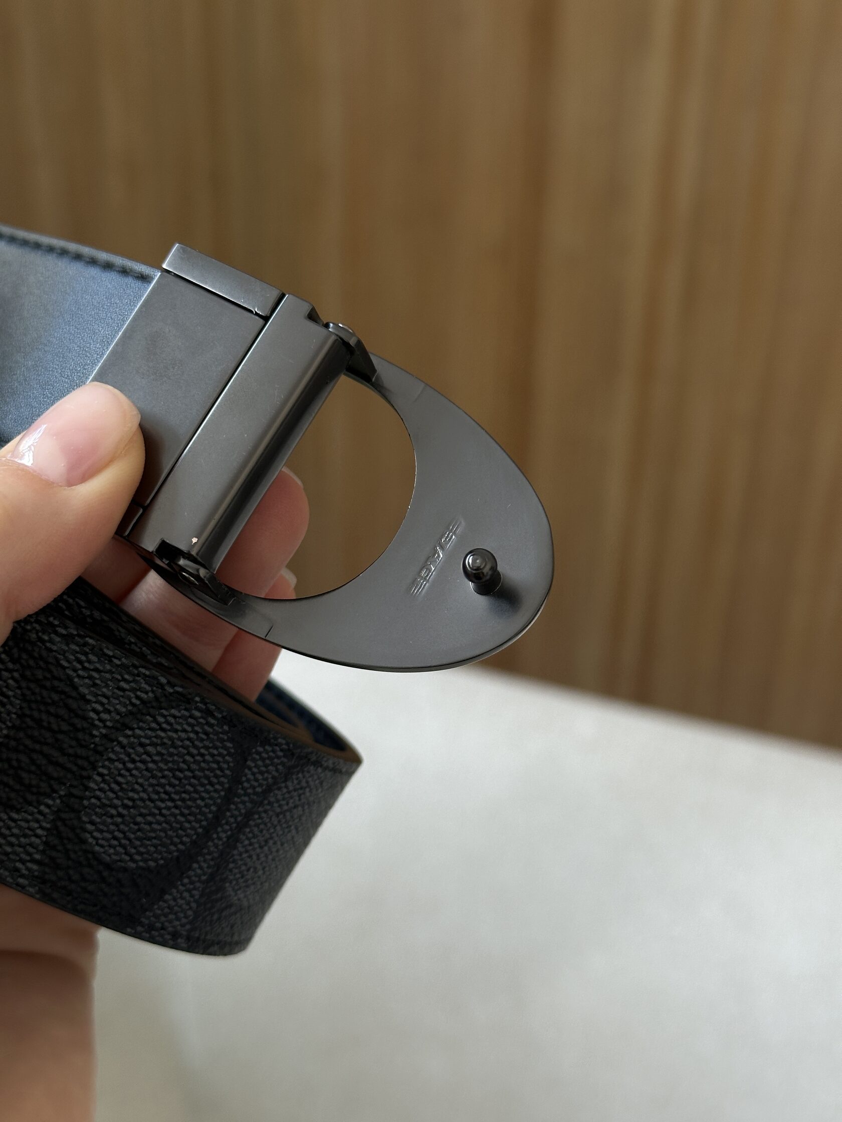 Coach Belt Kit Grey Canvas/Black Fittings - 20