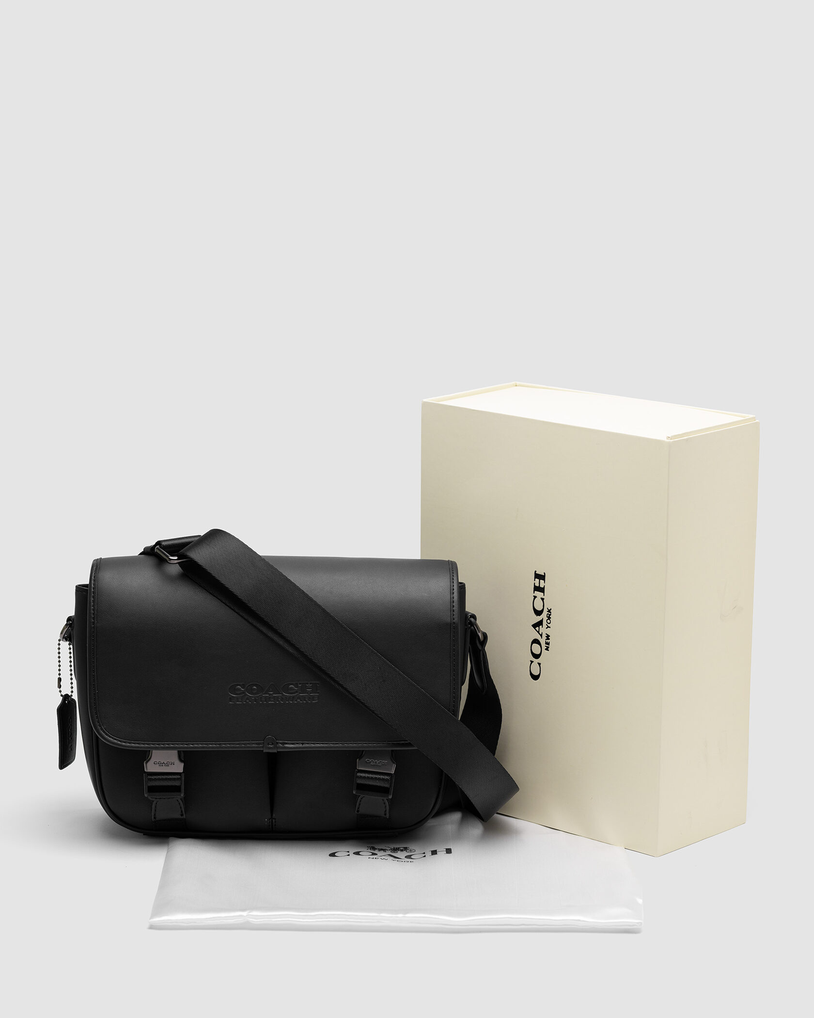 Coach Black League Hybrid Messenger Bag In Smooth Skin - 2