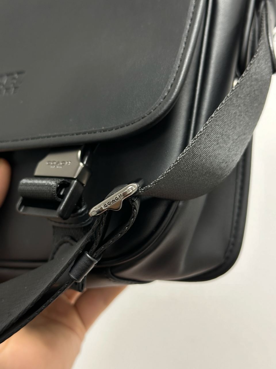 Coach Black League Hybrid Messenger Bag In Smooth Skin - 7