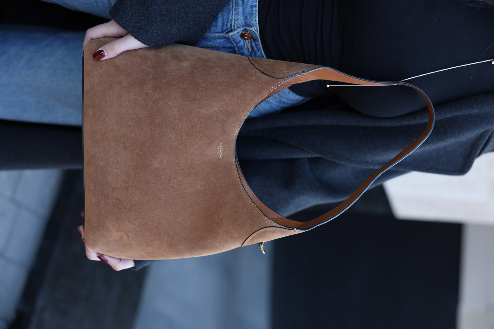 Coach Brooklyn Shoulder Bag 28 Honey Brown/Suede - 14