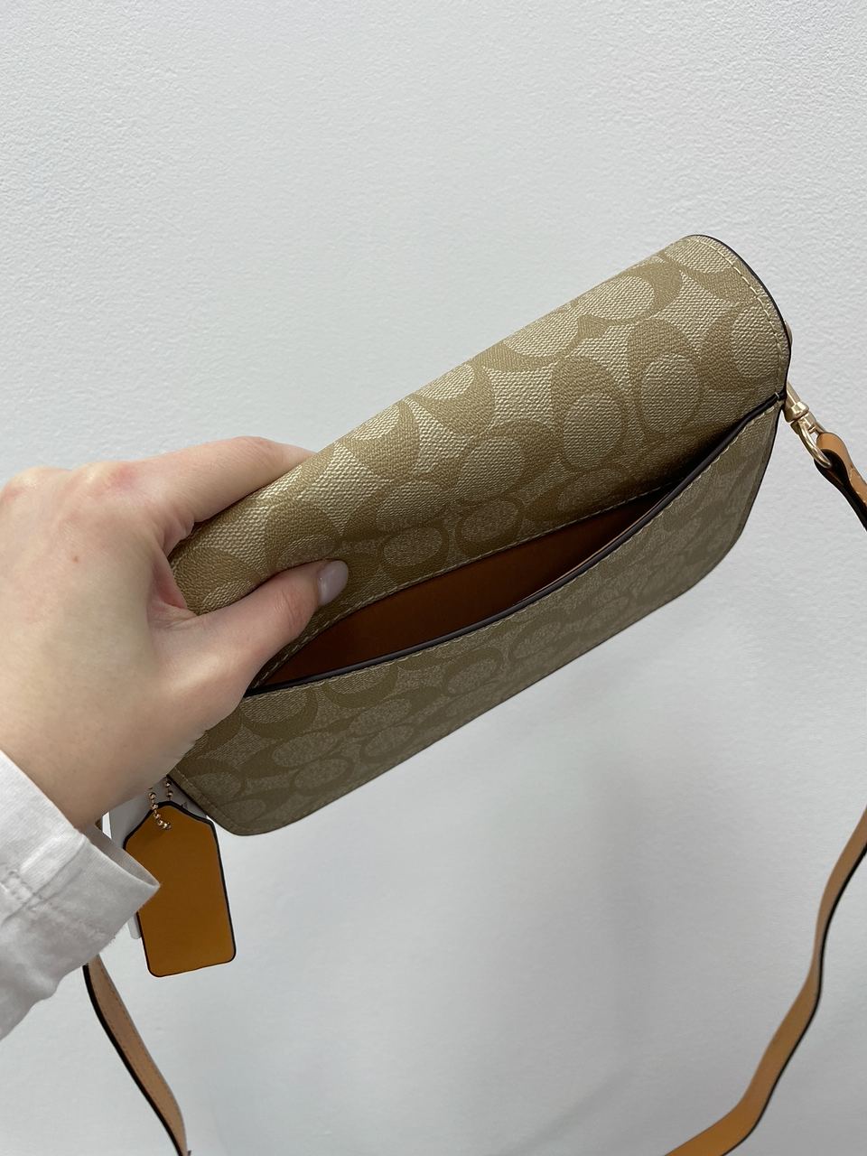 Coach Brynn Flap Crossbody In Signature Canvas Beige - 16