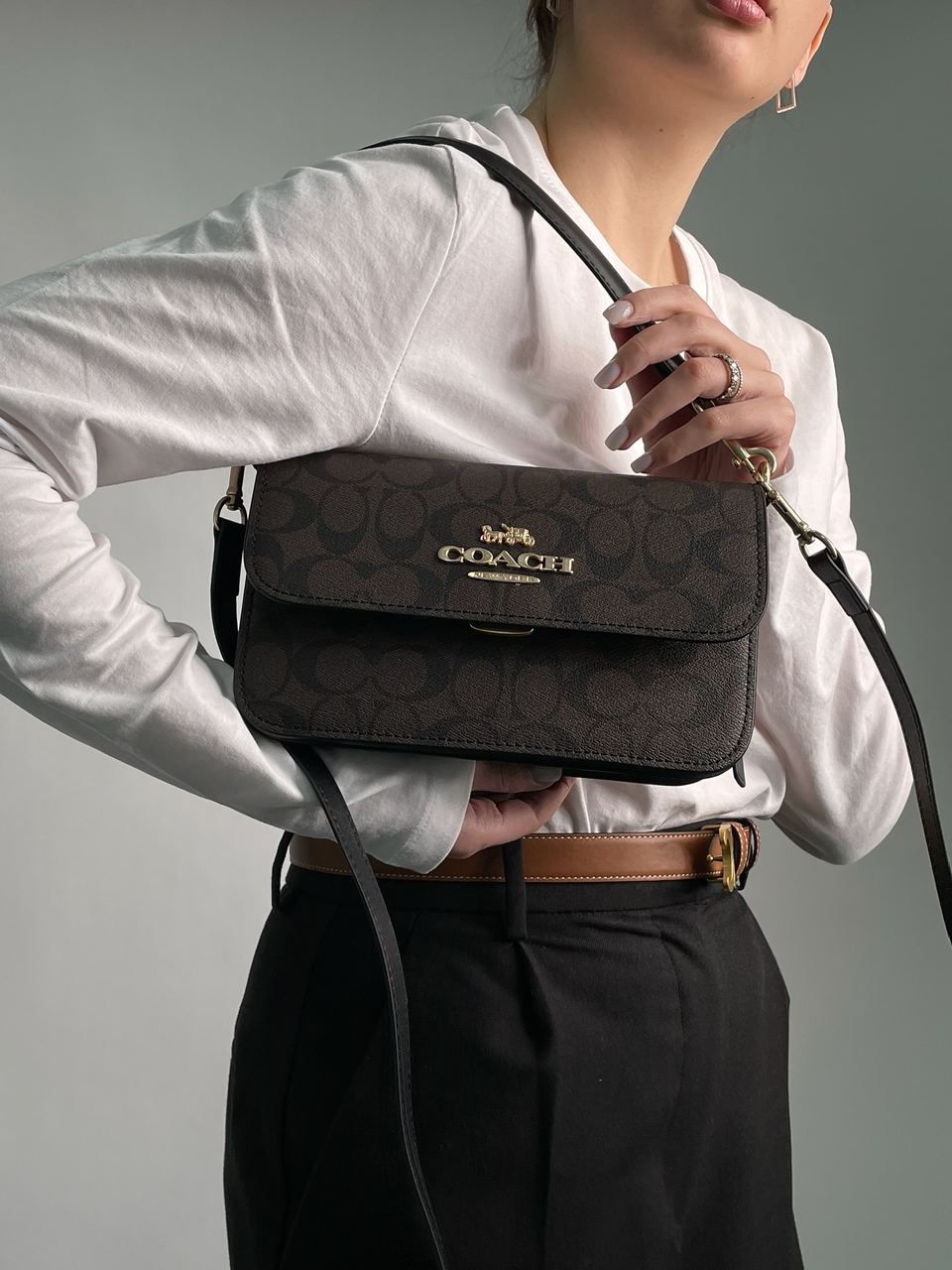 Coach Brynn Flap Crossbody In Signature Canvas Brown - 7