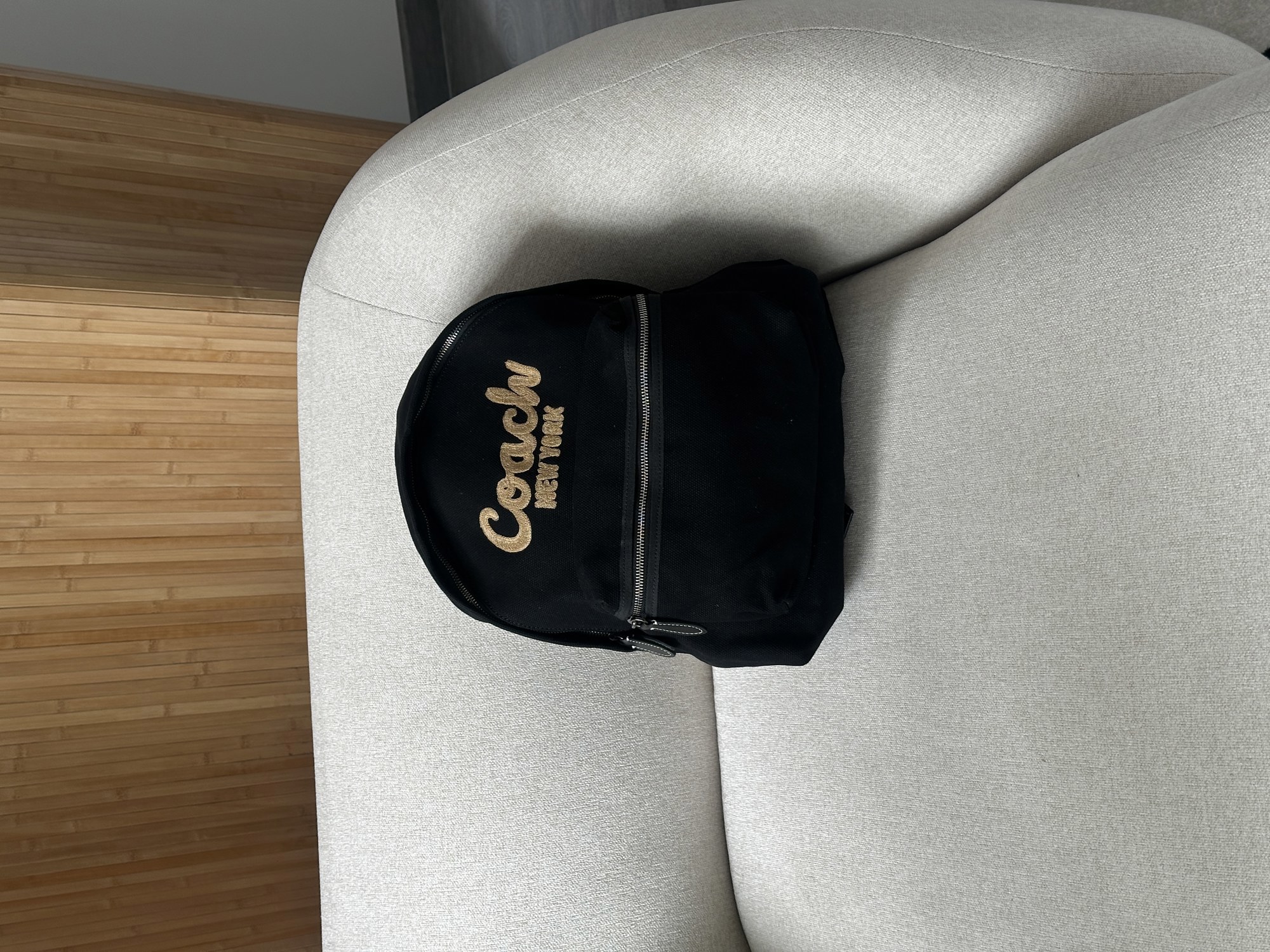 Coach Cargo Backpack in Signature Denim Black/Brown - 13