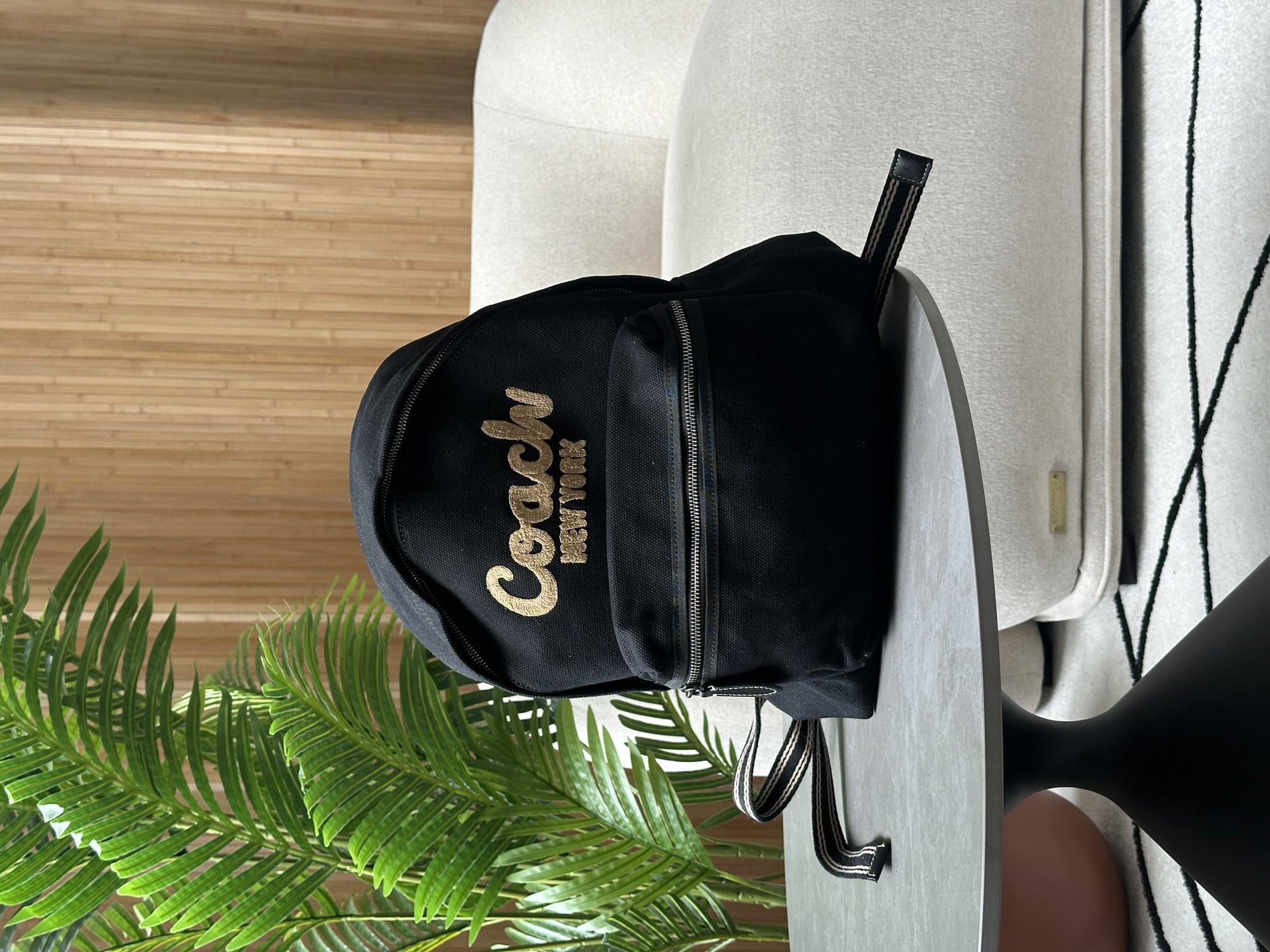 Coach Cargo Backpack in Signature Denim Black/Brown - 15