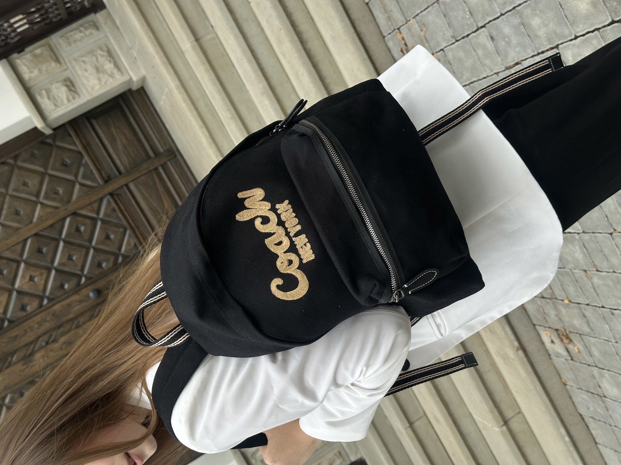 Coach Cargo Backpack in Signature Denim Black/Brown - 8