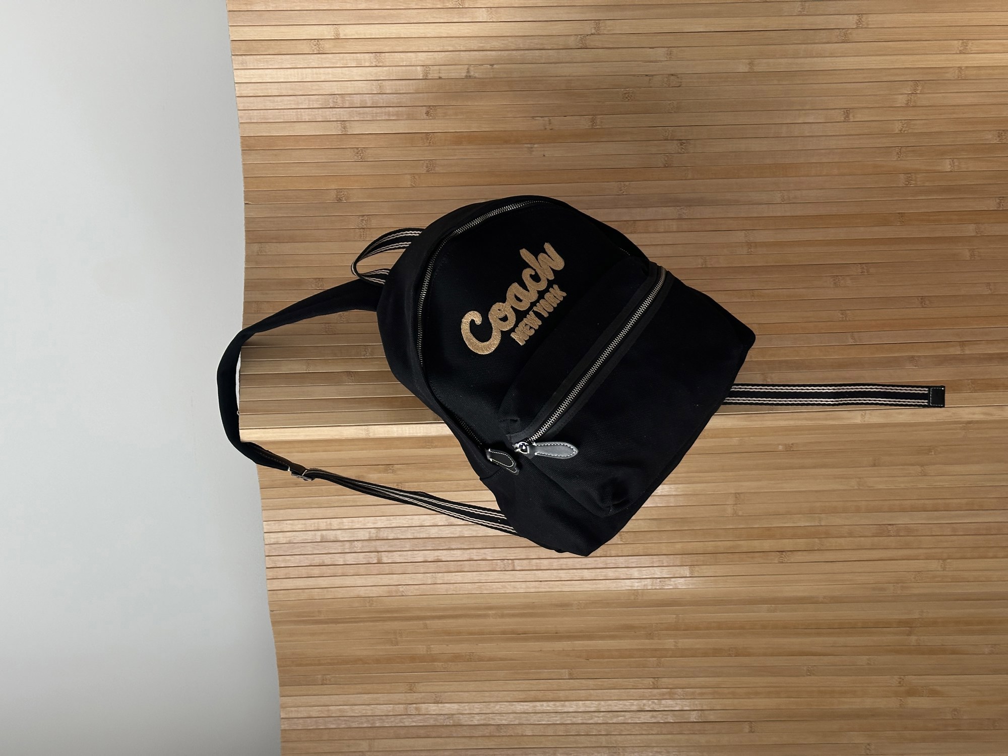 Coach Cargo Backpack in Signature Denim Black/Brown - 14