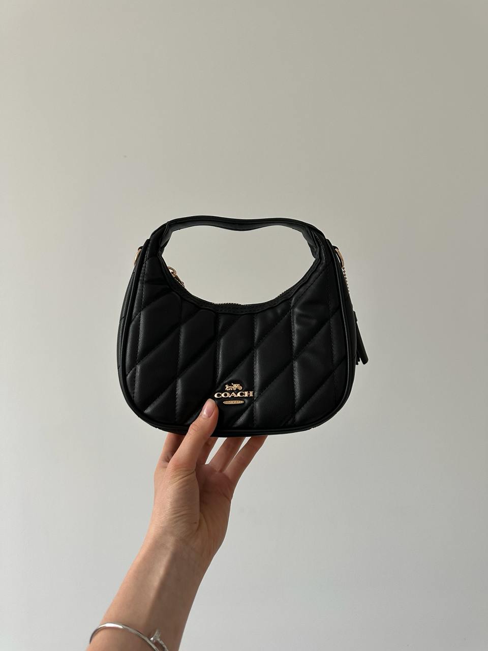 Coach Carmen Mini Crossbody Bag With Quilting Black/Gold - 4