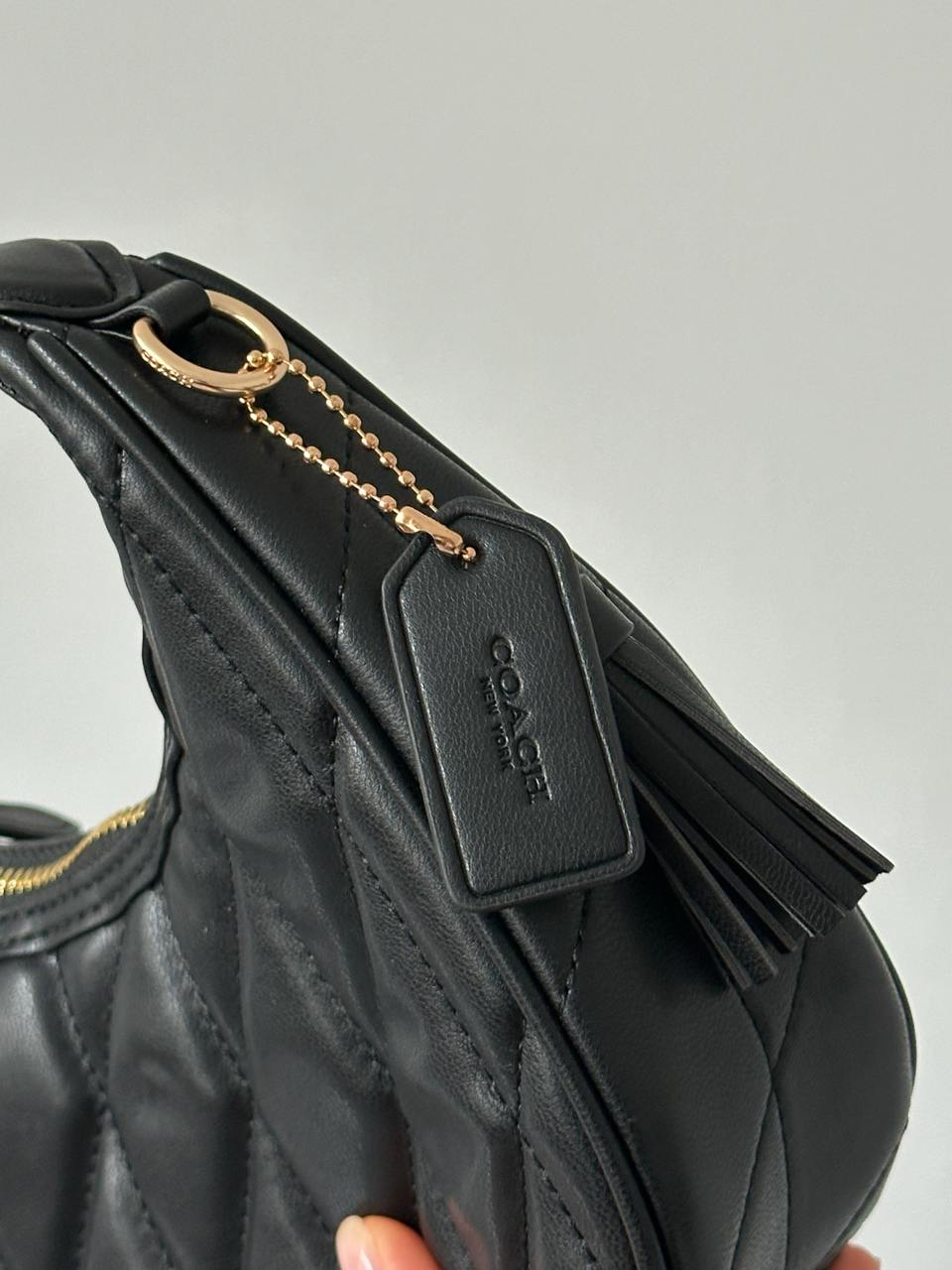 Coach Carmen Mini Crossbody Bag With Quilting Black/Gold - 8