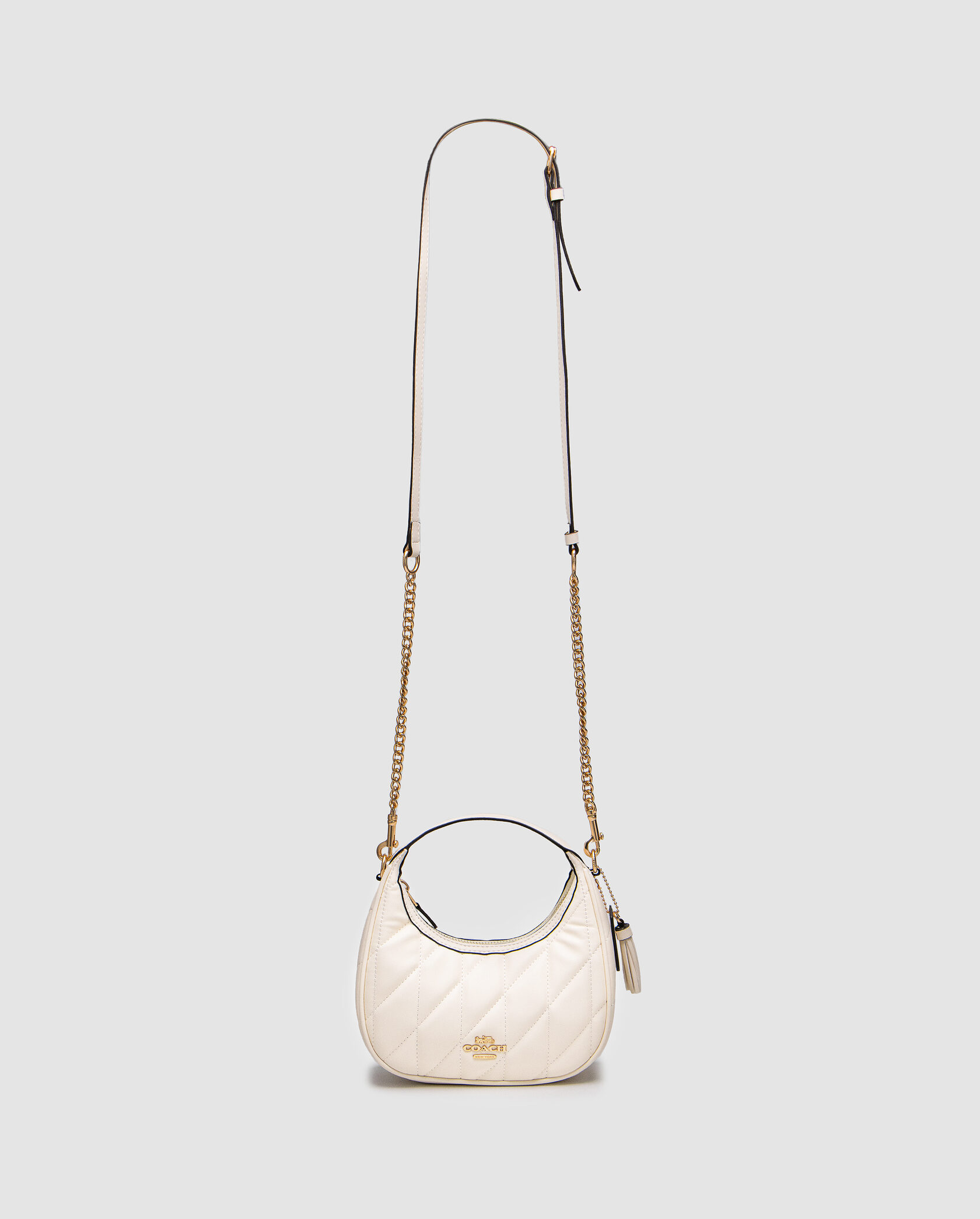 Coach Carmen Mini Crossbody Bag With Quilting White/Gold - 3