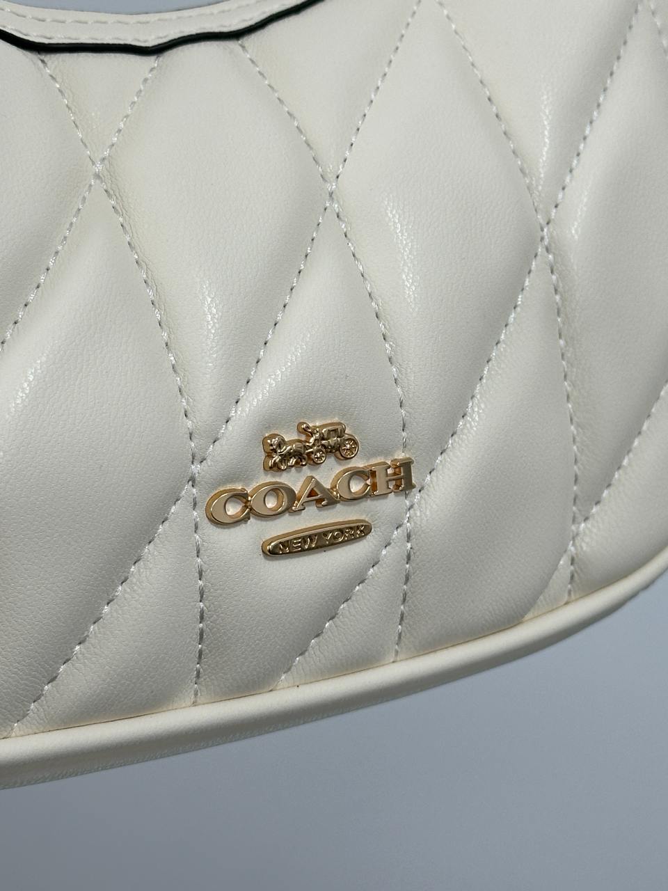 Coach Carmen Mini Crossbody Bag With Quilting White/Gold - 6