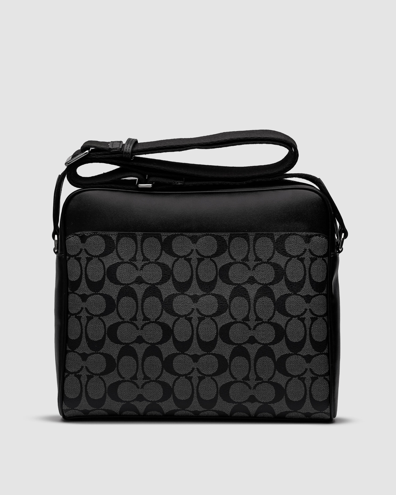 Coach Charles Camera Crossbody Messenger Bag Signature Black - 2