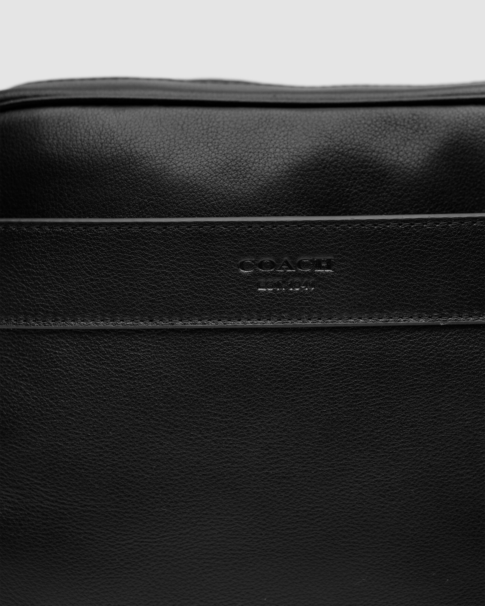 Coach Charles Camera Crossbody Messenger Bag Smooth Skin Black - 4