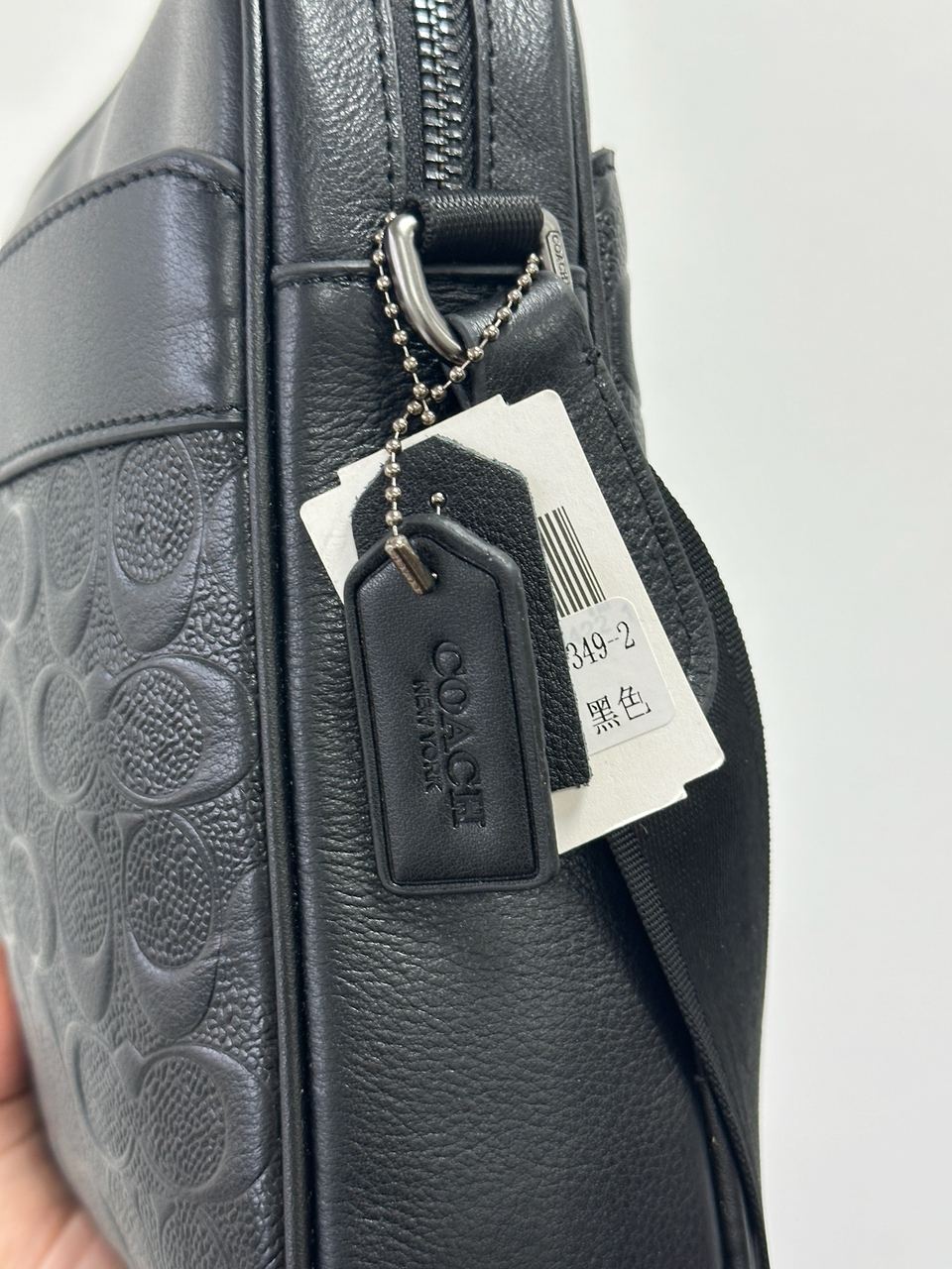 Coach Charles Camera Crossbody Messenger Bag Textured Black - 8