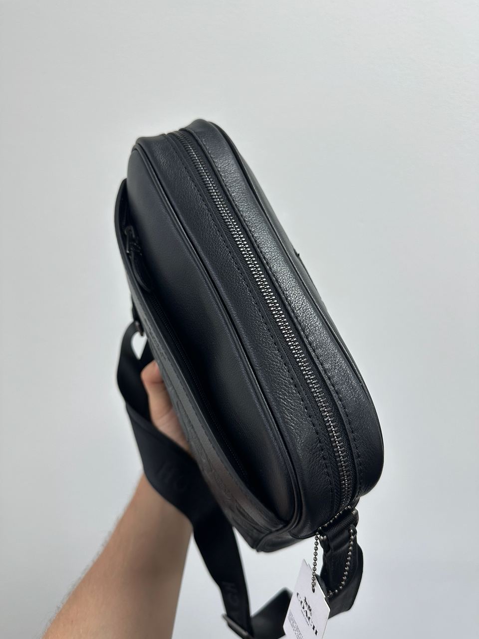 Coach Charles Camera Crossbody Messenger Bag Textured Black - 9