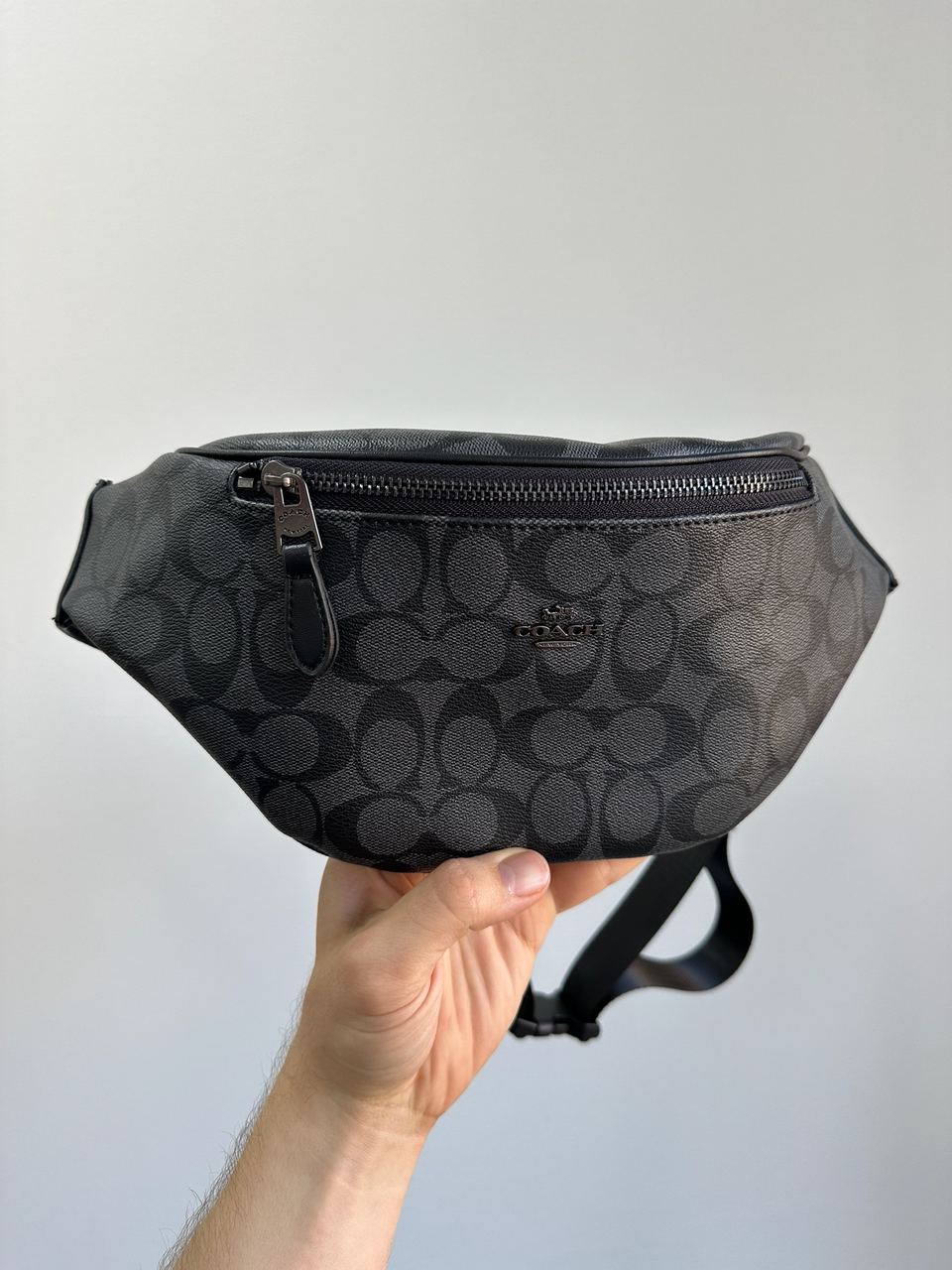 Coach Charter Belt Bag Signature Belt Bag Charcoal Blue - 3